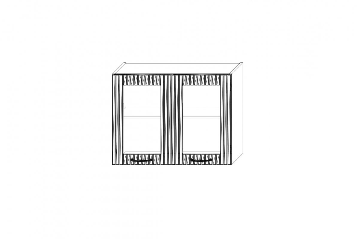 Skrinka Kuchynská závesná Kammono F11 WW80/61 dvojdverová s presklením KAMMONO F11 WW80/61 - Skrinka závesná dvojdverová s presklením