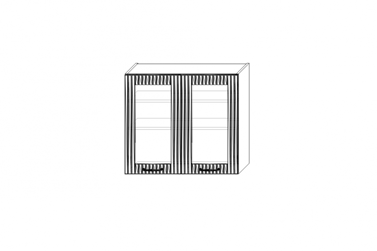 Skrinka Kuchynská závesná Kammono F11 WW80/71 dvojdverová s presklením KAMMONO F11 WW80/71 - Skrinka závesná dvojdverová s presklením
