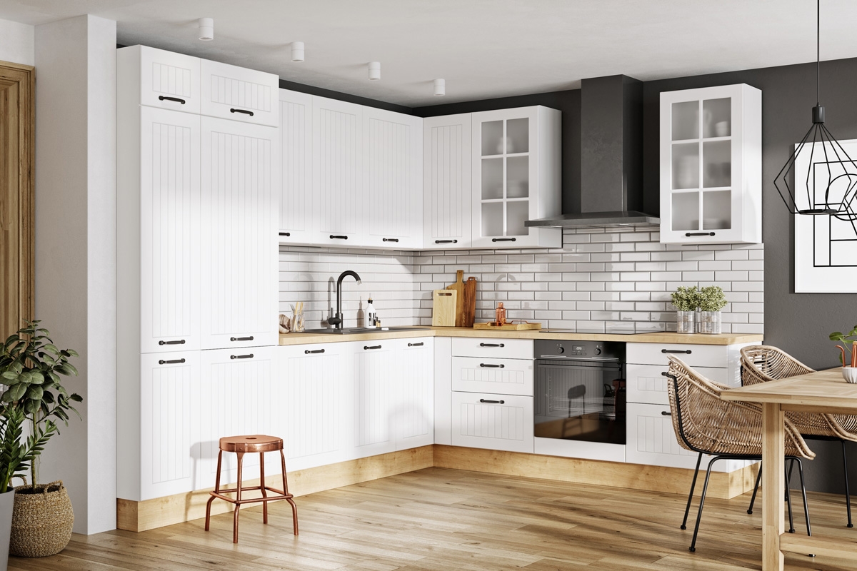 Čelní panel Kammono F FZMYW60 – pro myčku 60 cm s plným krytím Kuchyně Kammono F7 aranzacja - Barevný odstín Bílá 