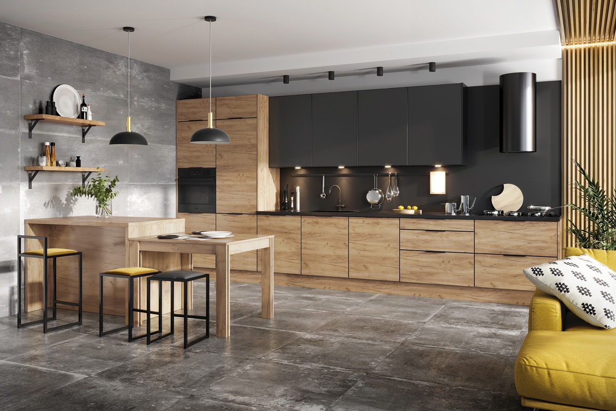 Spodní kuchyňská skříňka Kammono K2 DS50/3 se 3 zásuvkami moderní Kuchyně 