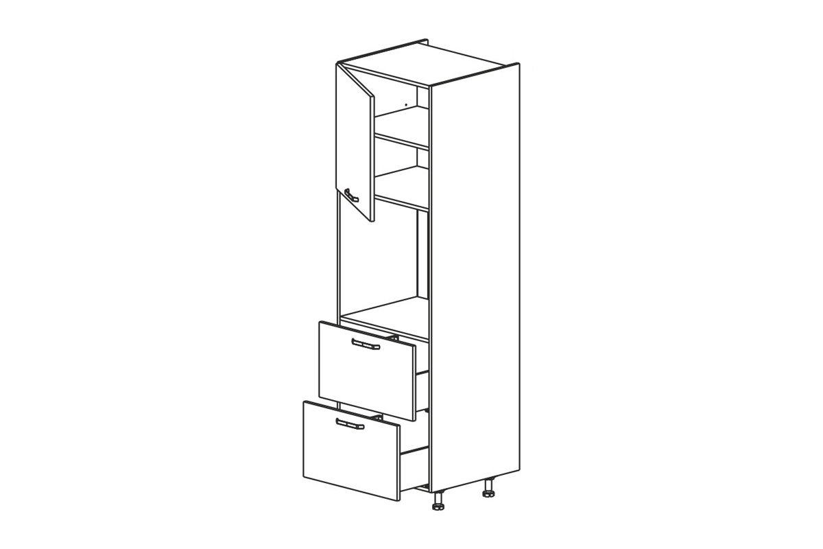 KAMMONO K2 BLACK SDP60SS2 - skrinka na vstavanú rúru regál pod zabudowe piekarnika kam 