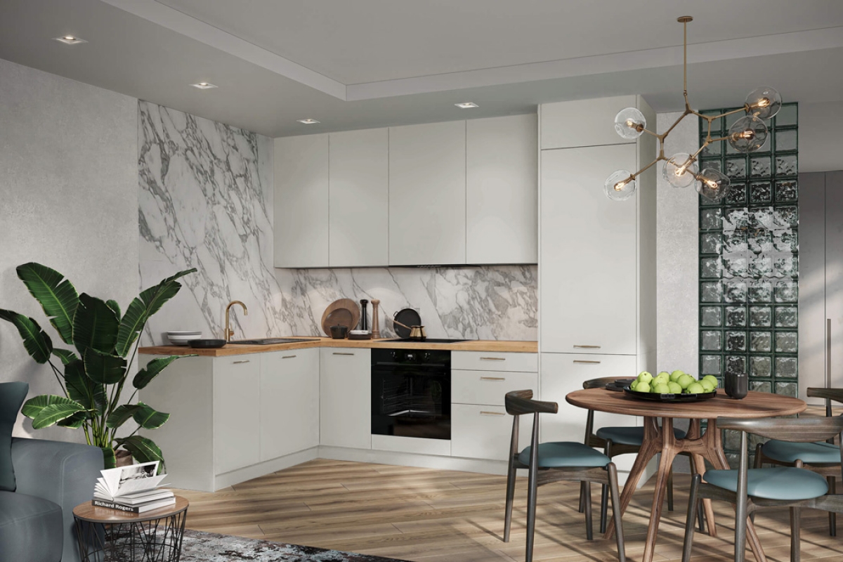 Cokel spodný Kammono H=10 cm – M4 supermat Kuchyňa Kammono M4 vizualizácia - Farebné prevedenie Beige 