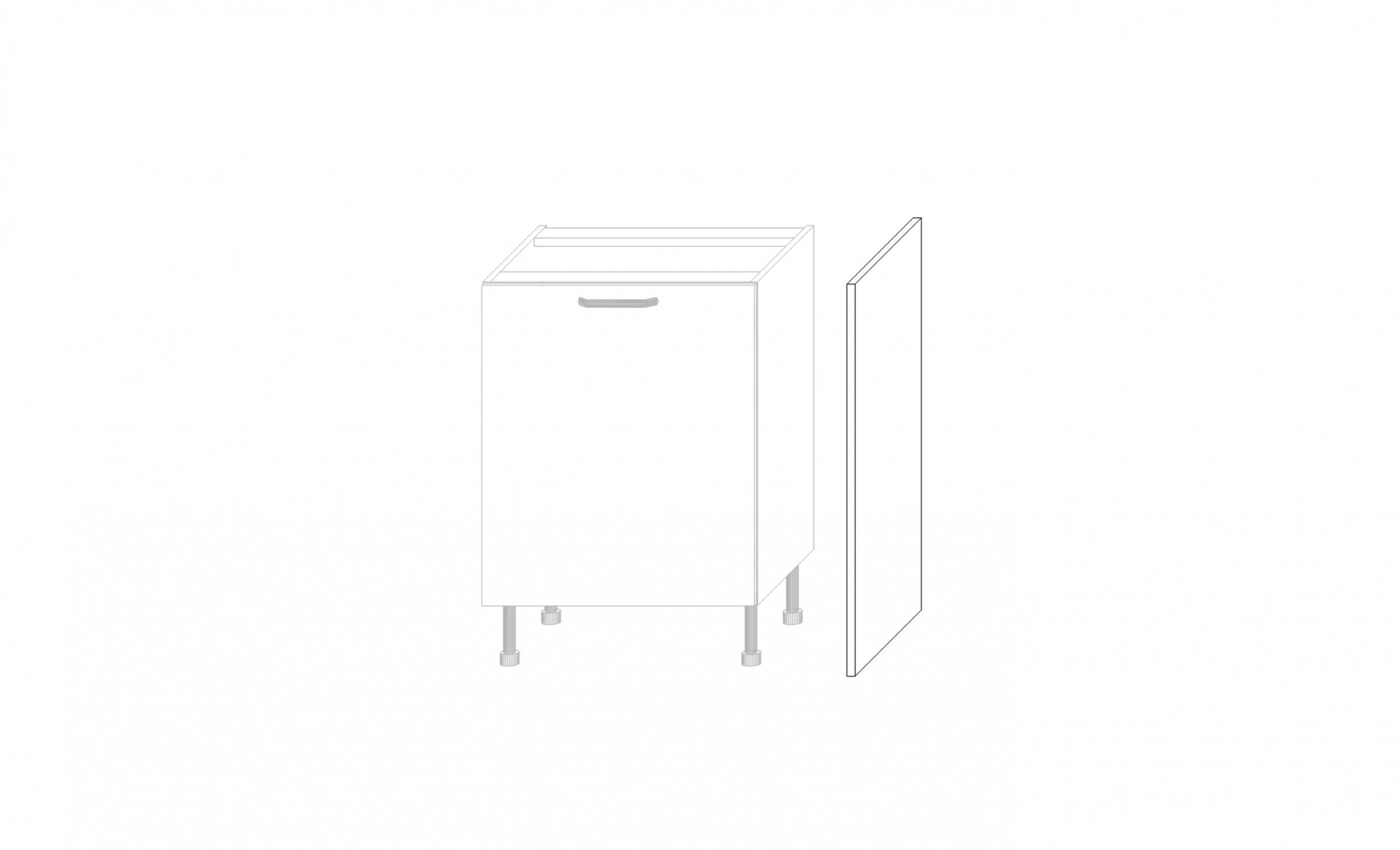 Bočný krycí panel KAMMONO M4 k dolnej skrinke - výška 86 cm KAMMONO M4 Bok nakladany do Skrinky dolnej - výš. 86 cm