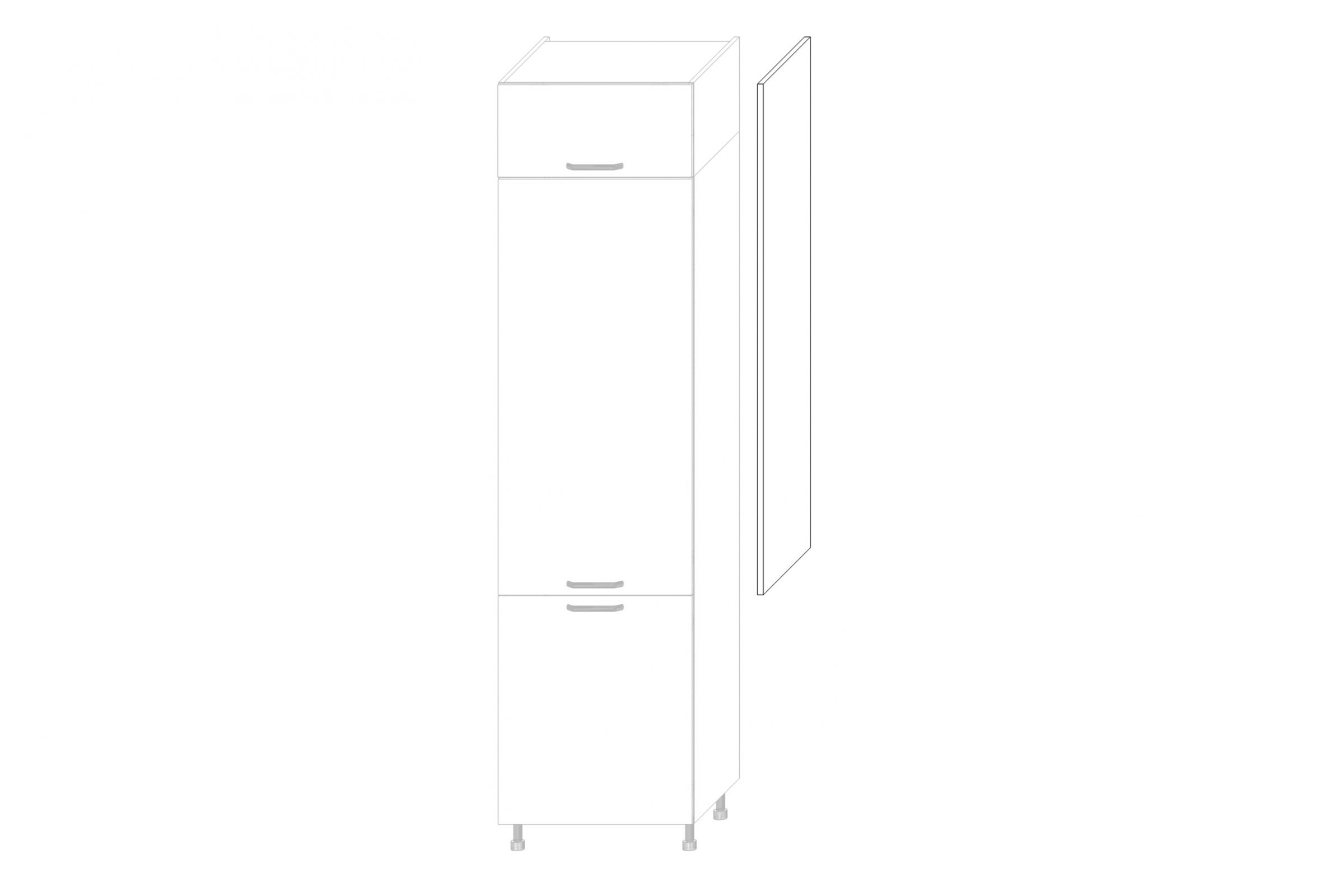 Boční panel KAMMONO M4 pro vysokou skříňku - výška 157 cm KAMMONO M4 Bok nakladany do Skříňky slupka - výška 157 cm