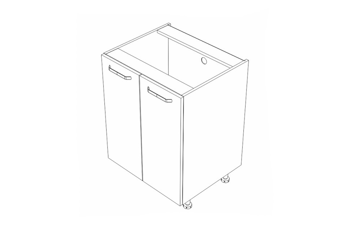 Spodní dvoudveřová kuchyňská skříňka KAMMONO M4 D60 Skříňka kam 