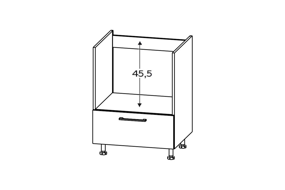 Skříňka KAMMONO M4 DPKSS60 pro vestavnou kompaktní troubu se zásuvkou Starmotion Slim Skříňka pod piekarnika se zásuvkou 