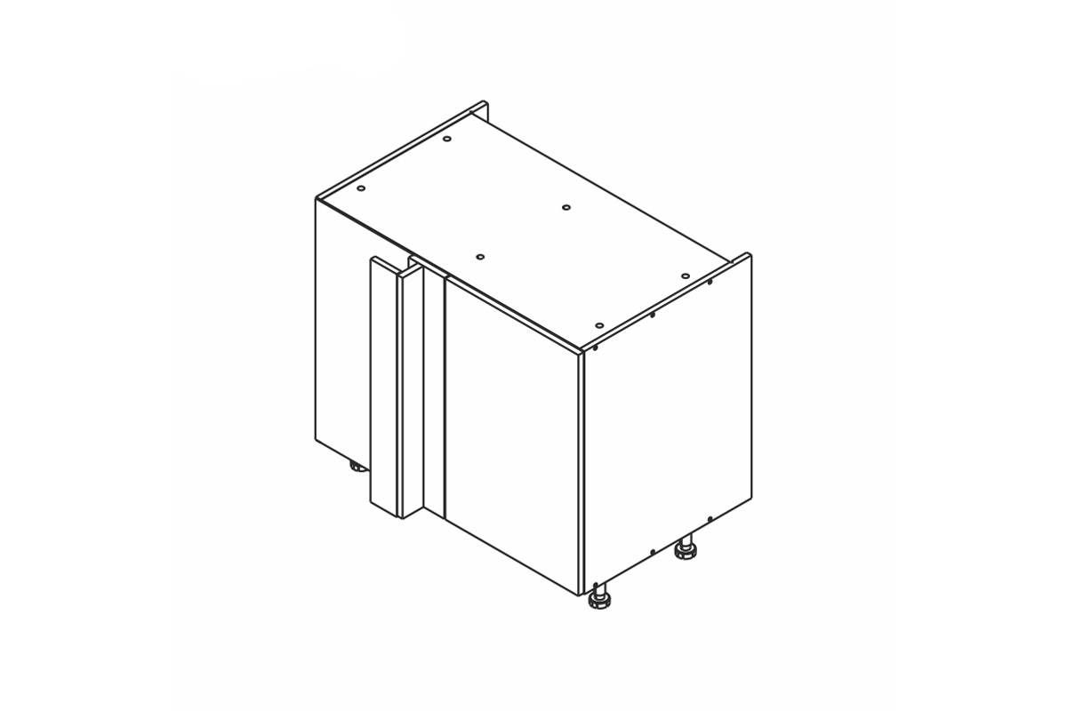 Spodní rohová jednodveřová kuchyňská skříňka KAMMONO M4 DPRP110x65 szkic Skříňky naroznej 