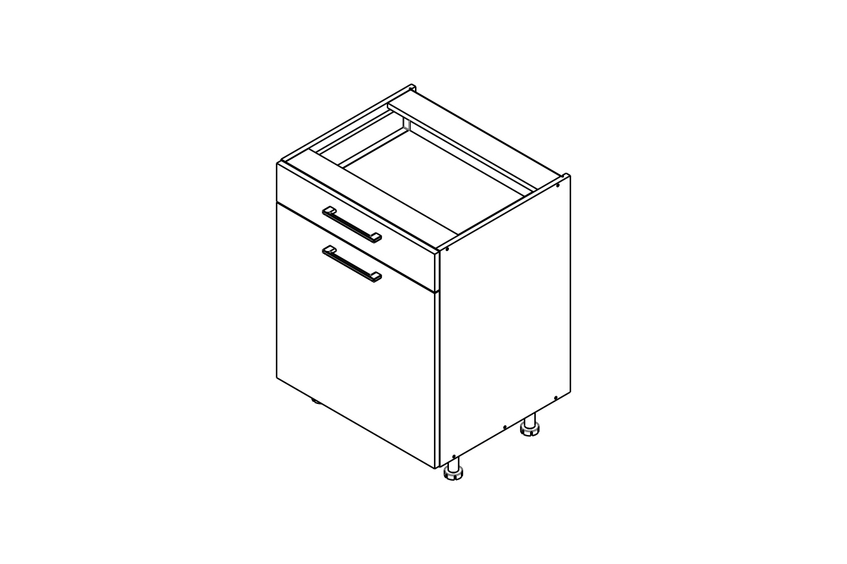 Spodní kuchyňská skříňka KAMMONO M4 DSS60/1 se zásuvkou Starmotion Slim KAMMONO M4 DSS60/1 - skříňka spodní z szuflada Starmotion Slim