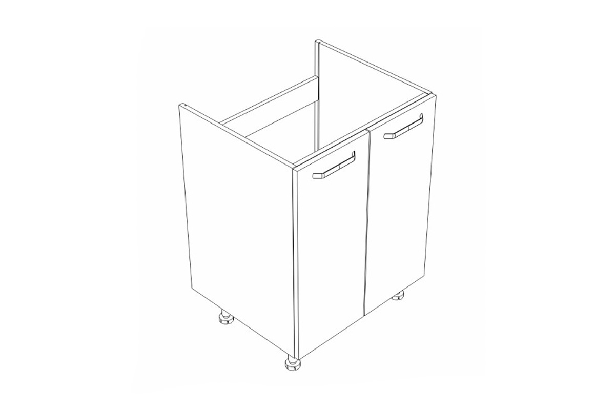 Dřezová dvoudveřová kuchyňská skříňka KAMMONO M4 DZ70 Skříňka pod zabudowe zlewu 