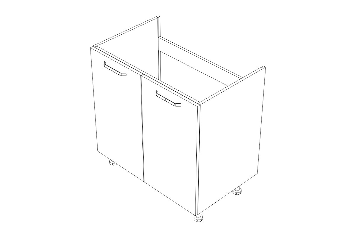 Dřezová dvoudveřová kuchyňská skříňka KAMMONO M4 DZ90 Skříňka kuchyňská kammono 