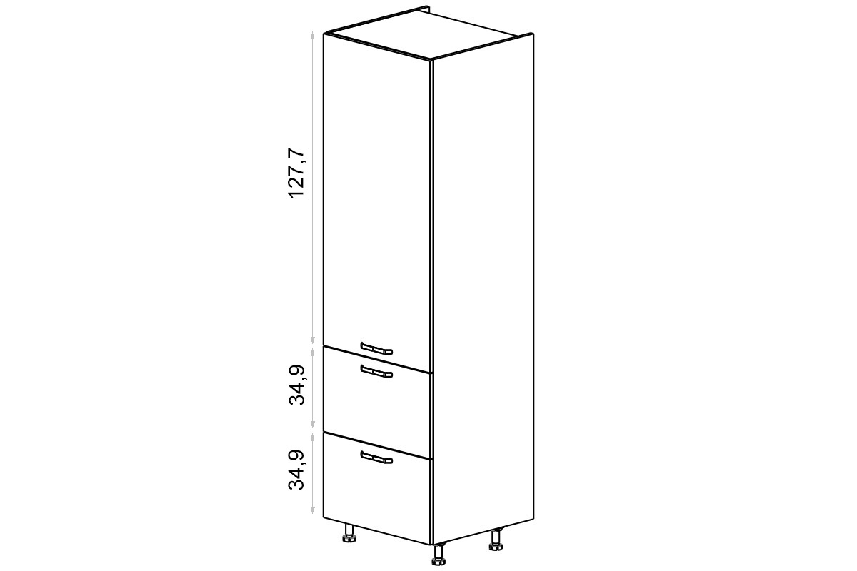 Kuchyňský regál KAMMONO M4 SD60SS2/71 se zásuvkami KAMMONO M4 SD60SS2/71 - skříňka vysoká skříňka se zásuvkami