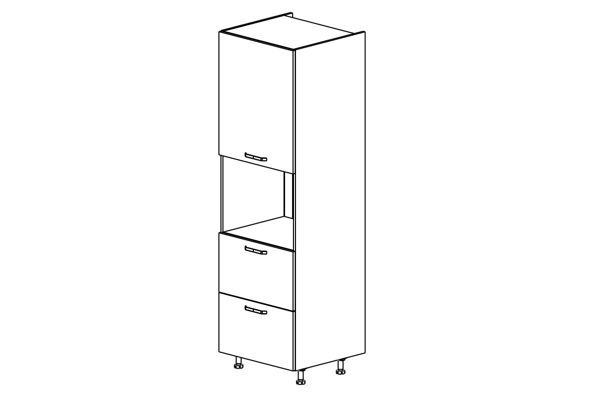 Kuchyňský regál KAMMONO M4 SDPK60SS2 pro vestavnou kompaktní troubu se zásuvkami KAMMONO M4 SDPK60SS2 - skříňka vysoká skříňka pro zabudowy kompaktowego piekarnika se zásuvkami