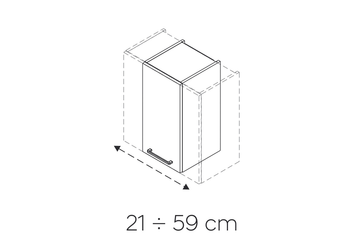 Nastavitelná závěsná kuchyňská skříňka KAMMONO M4 W__.1/61_SPEC Skříňka regulowana 