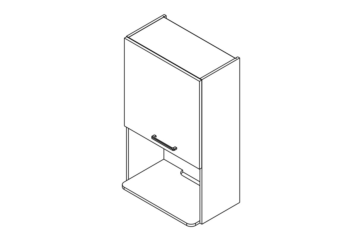 Závěsná kuchyňská skříňka KAMMONO M4 WM60.1/10 pro volně stojící mikrovlnku KAMMONO M4 WM60.1/100 - skříňka závěsná pro zabudowy mikrofali wolnostojacej