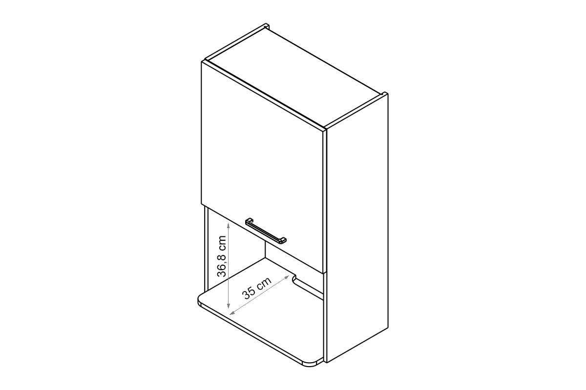 Závěsná kuchyňská skříňka KAMMONO M4 WM60.1/10 pro volně stojící mikrovlnku KAMMONO M4 WM60.1/100 - skříňka závěsná pro zabudowy mikrofali wolnostojacej