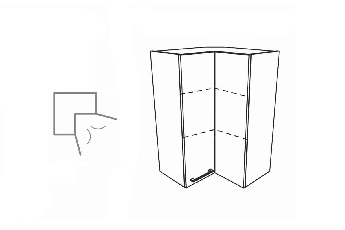 KAMMONO M4 WRP65/71 - závesná skrinka rohová bryla kam 