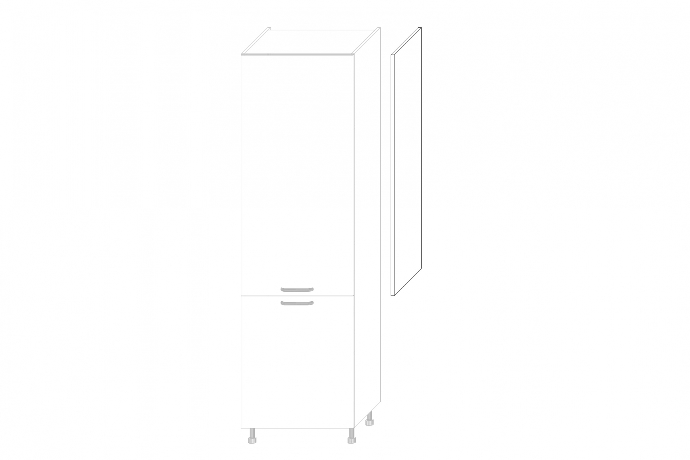 KAMMONO P2 Bok nakladany do Skříňky slupka - wys. 128 cm KAMMONO P2 Bok nakladany do Skříňky slupka - wys. 128 cm