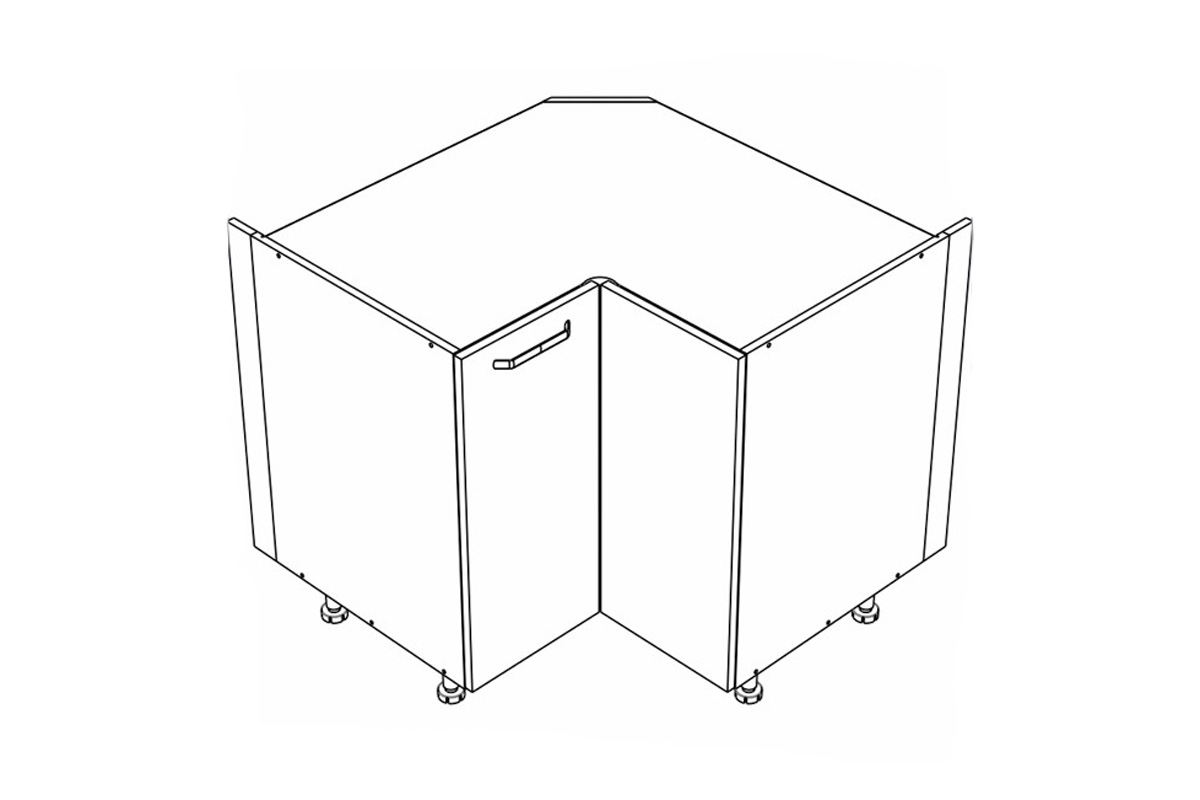 KAMMONO P2 DRP90 - Skrinka Kuchynská rohová dvojdverová KAMMONO P2 DRP90 - Skrinka Kuchynská rohová dvojdverová
