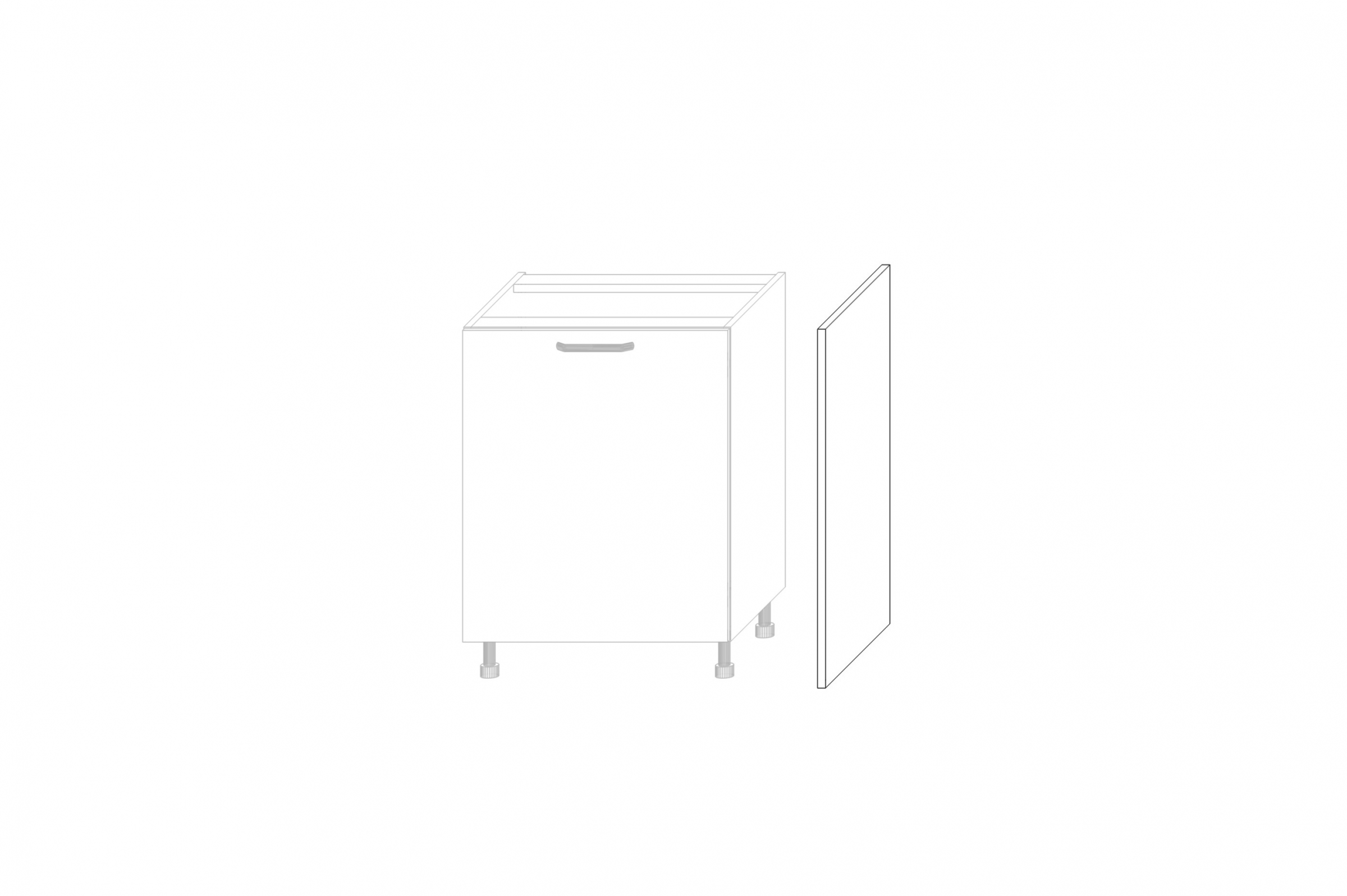 Krycí panel Kammono P4 k dolnej skrinke - výška 81 cm KAMMONO P4 Bok nakladany do Skrinky dolnej - výš. 81 cm