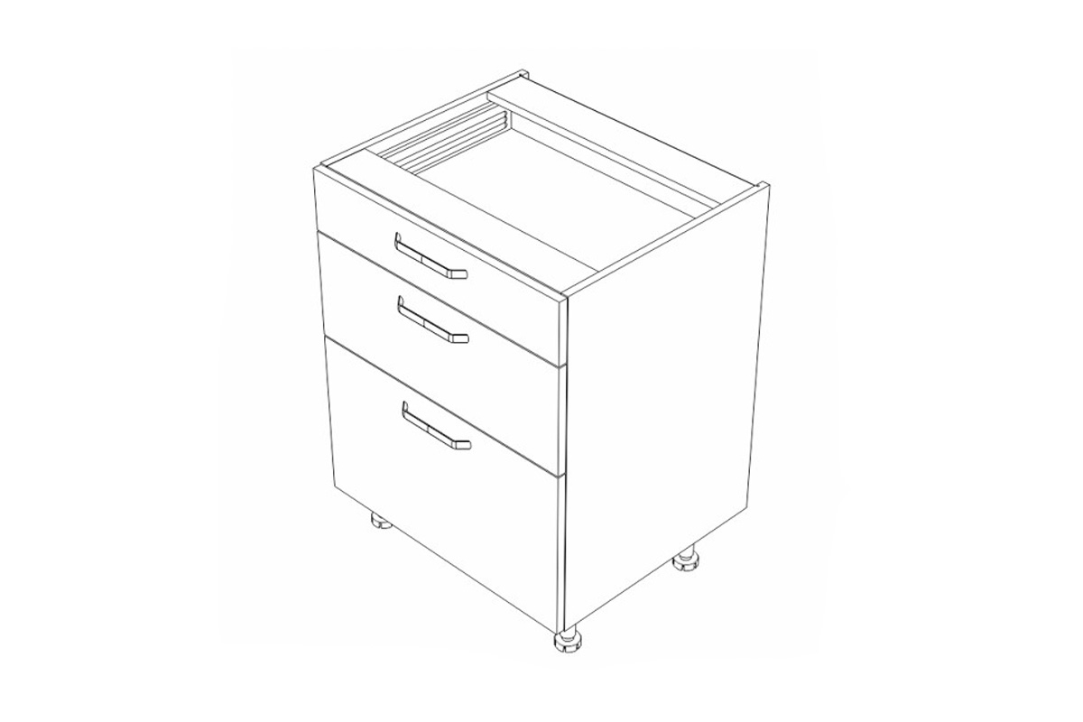 KAMMONO P4 DS60/3 - skříňka spodní se zásuvkami Metalbox KAMMONO P4 DS60/3 - skříňka spodní se zásuvkami Metalbox