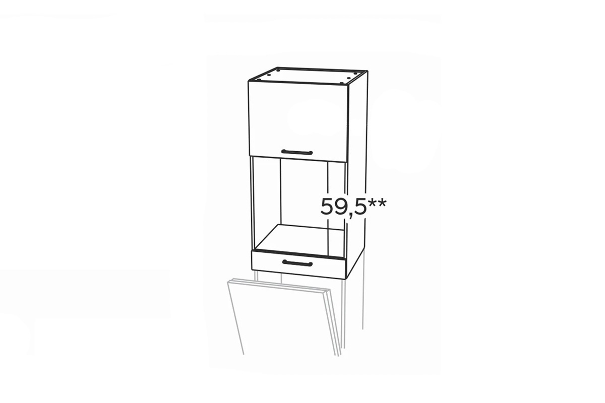 Kuchyňská skříňka KAMMONO P4 NWPD60.1SS/71 pro troubu nad myčku Skříňka kammono 