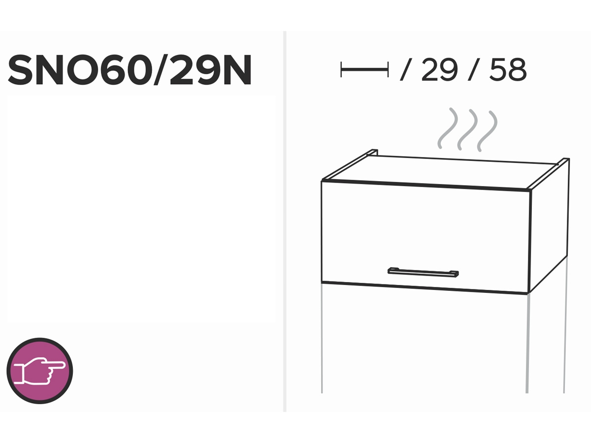KAMMONO P4 SNO60/29N - Nadstavec nad regál AGD - lesk i Supermat Schemat Skrinky