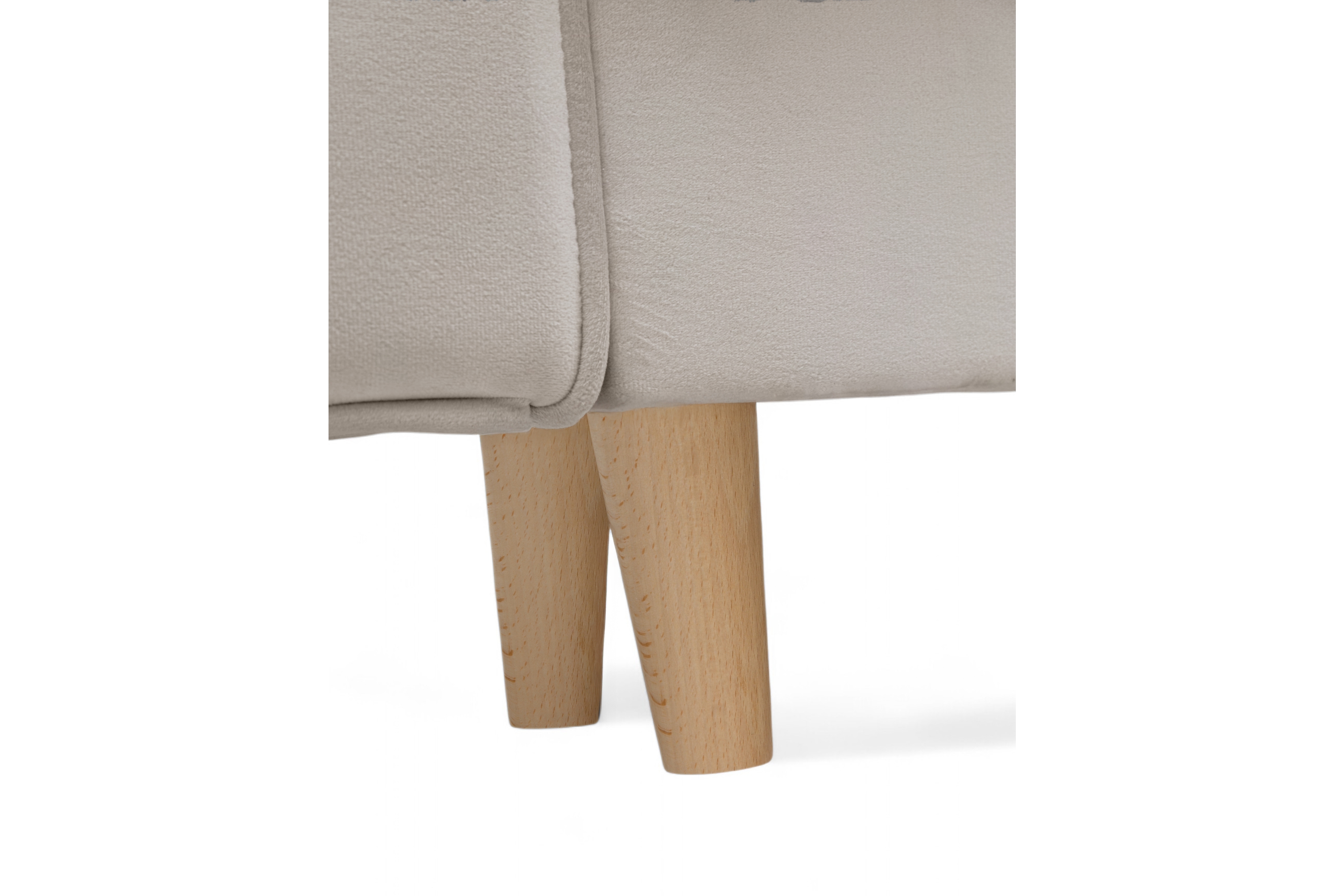 Rozkládací pohovka Carla - krémový samet Velluto 1 / nožky buk Pohovka Carla rozkládací - Krémový samet Velluto 1 / buk 