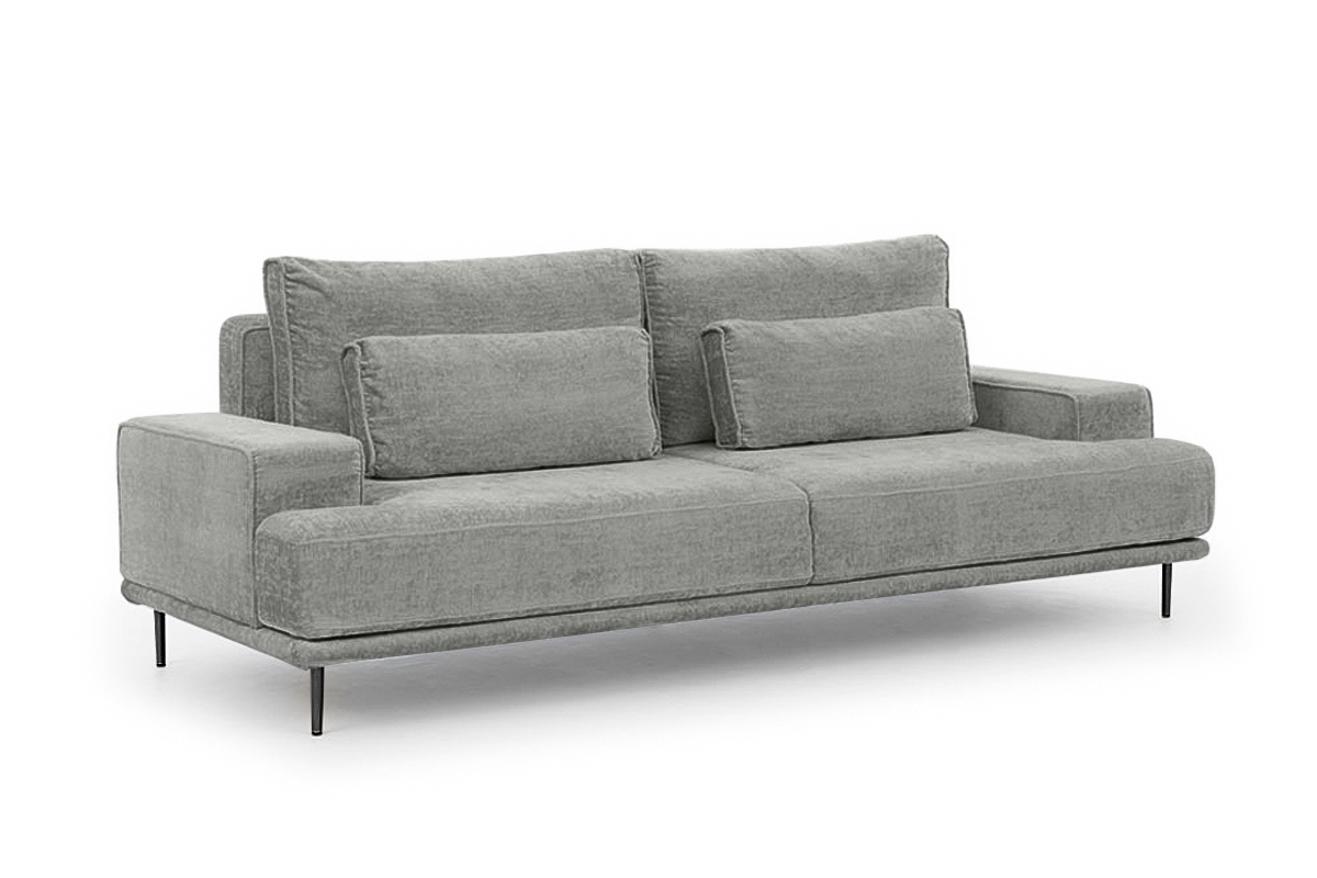 Pohovka Nicole - šedý šenil Perfect Harmony 85 / čierne nožičky Pohovka do obývacej izby Nicole - šedý šenil Perfect Harmony 85 / nožičky čierny