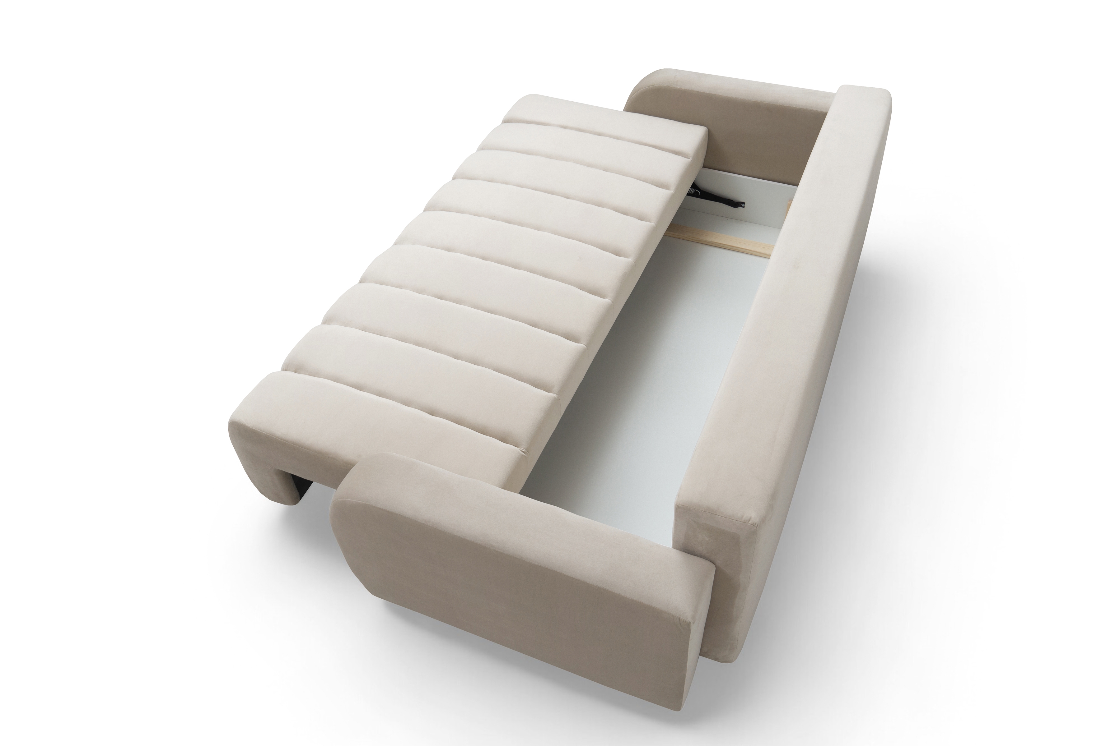 Pohovka Lapios s funkciou spania - béžový zamat Velluto 2 Beige Pohovka Lapios s funkciou spánku - béžový zamat Velluto 2 Beige