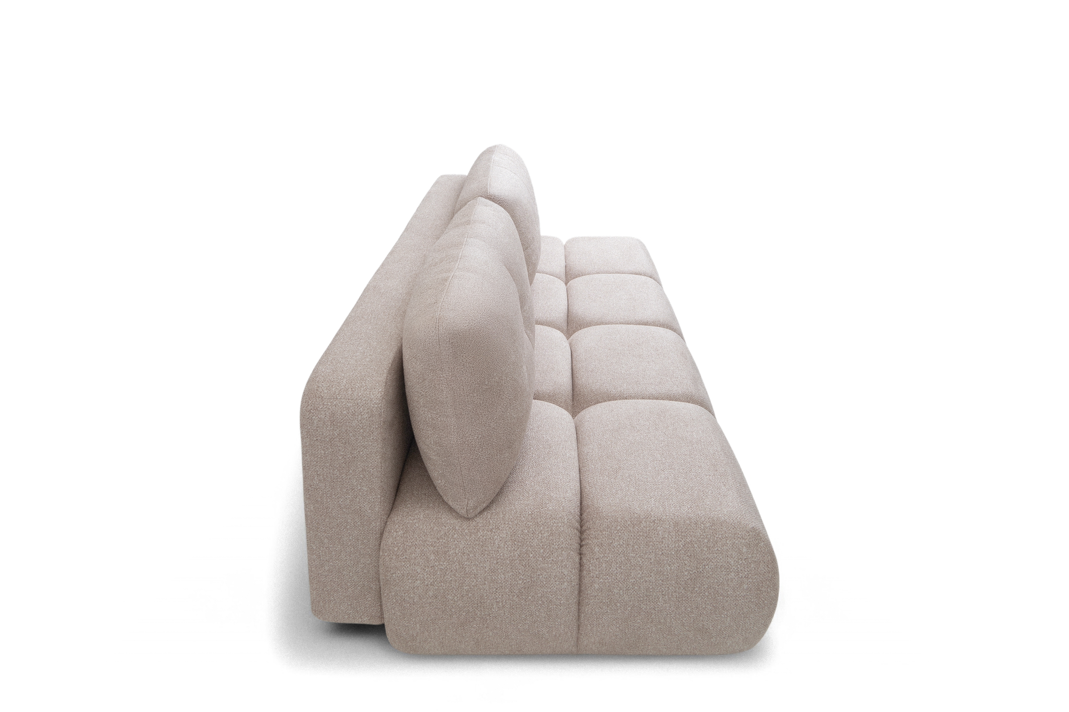 Pohovka Lerio s rozkládací funkcí - světle béžová hydrofobní tkanina Blur 02 Pohovka Lerio rozkládací - jasno béžová Pletenina hydrofobowa Blur 02