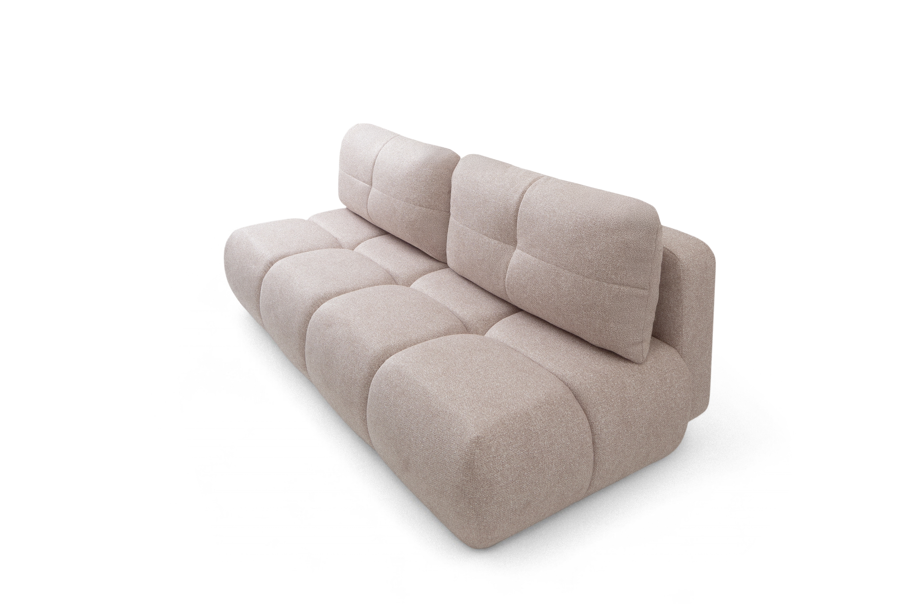 Pohovka Lerio s rozkládací funkcí - světle béžová hydrofobní tkanina Blur 02 Pohovka Lerio rozkládací - jasno béžová Pletenina hydrofobowa Blur 02