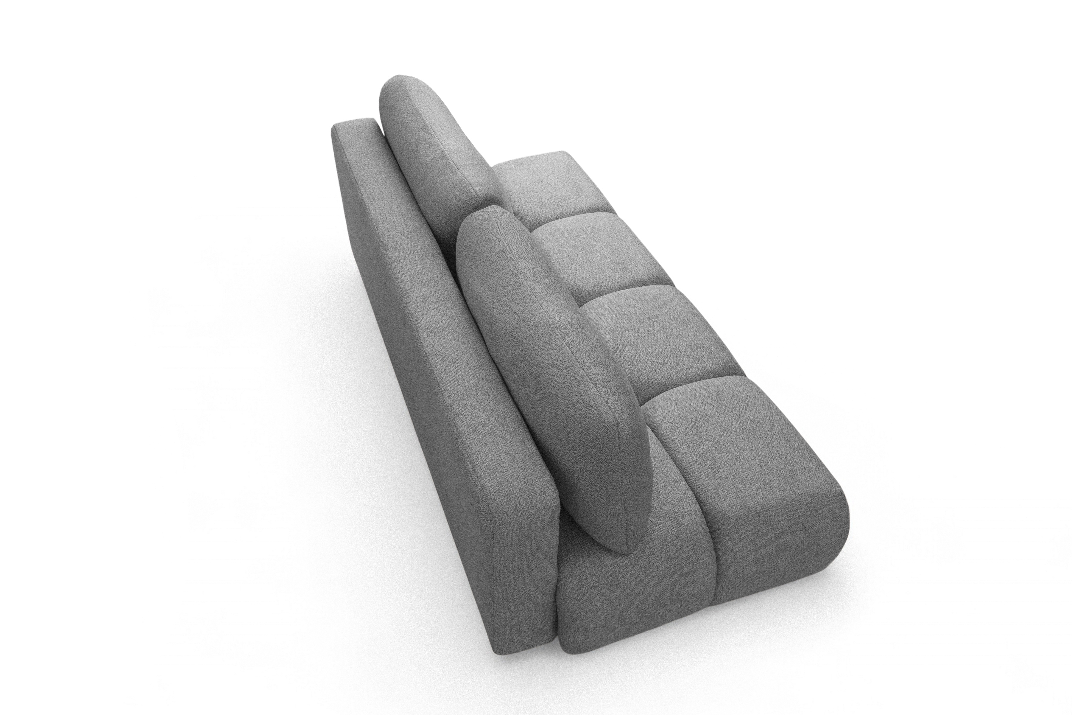 Pohovka Lerio s rozkládací funkcí - světle šedá hydrofobní tkanina Blur 18 Pohovka Lerio rozkládací - jasno šedá Pletenina hydrofobowa Blur 18