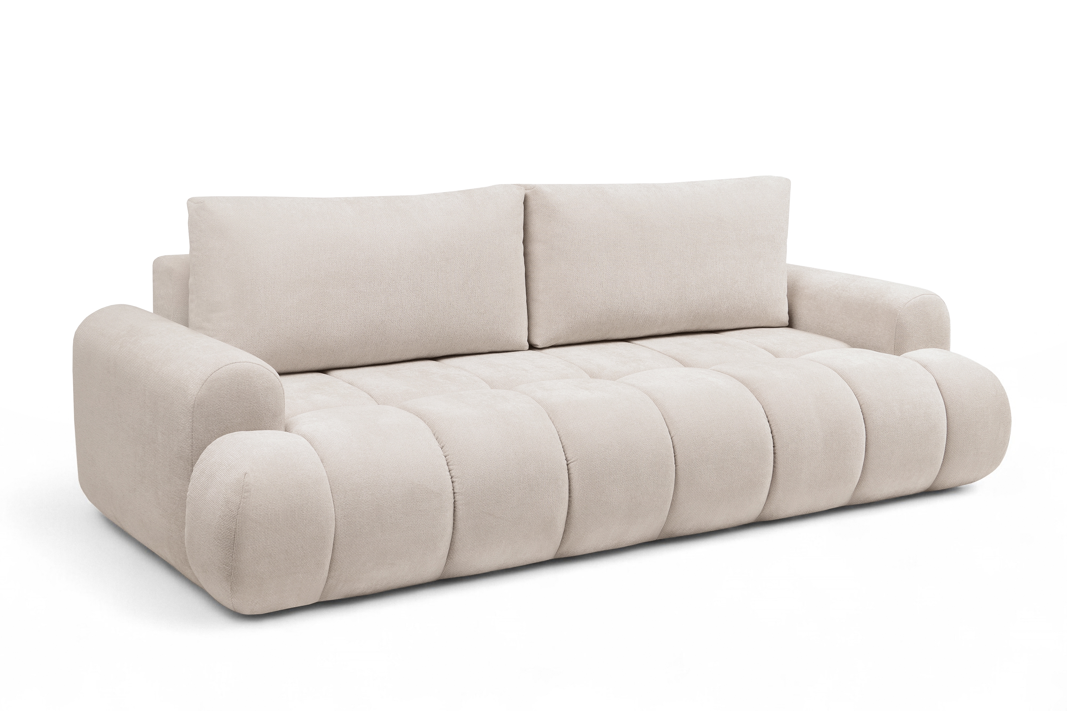 Rozkládací pohovka Lutario s funkcí spánku - béžová hydrofobní tkanina Venice 2026 Pohovka Lutario rozkládací - béžová plecionka hydrofobowa Venice 2026