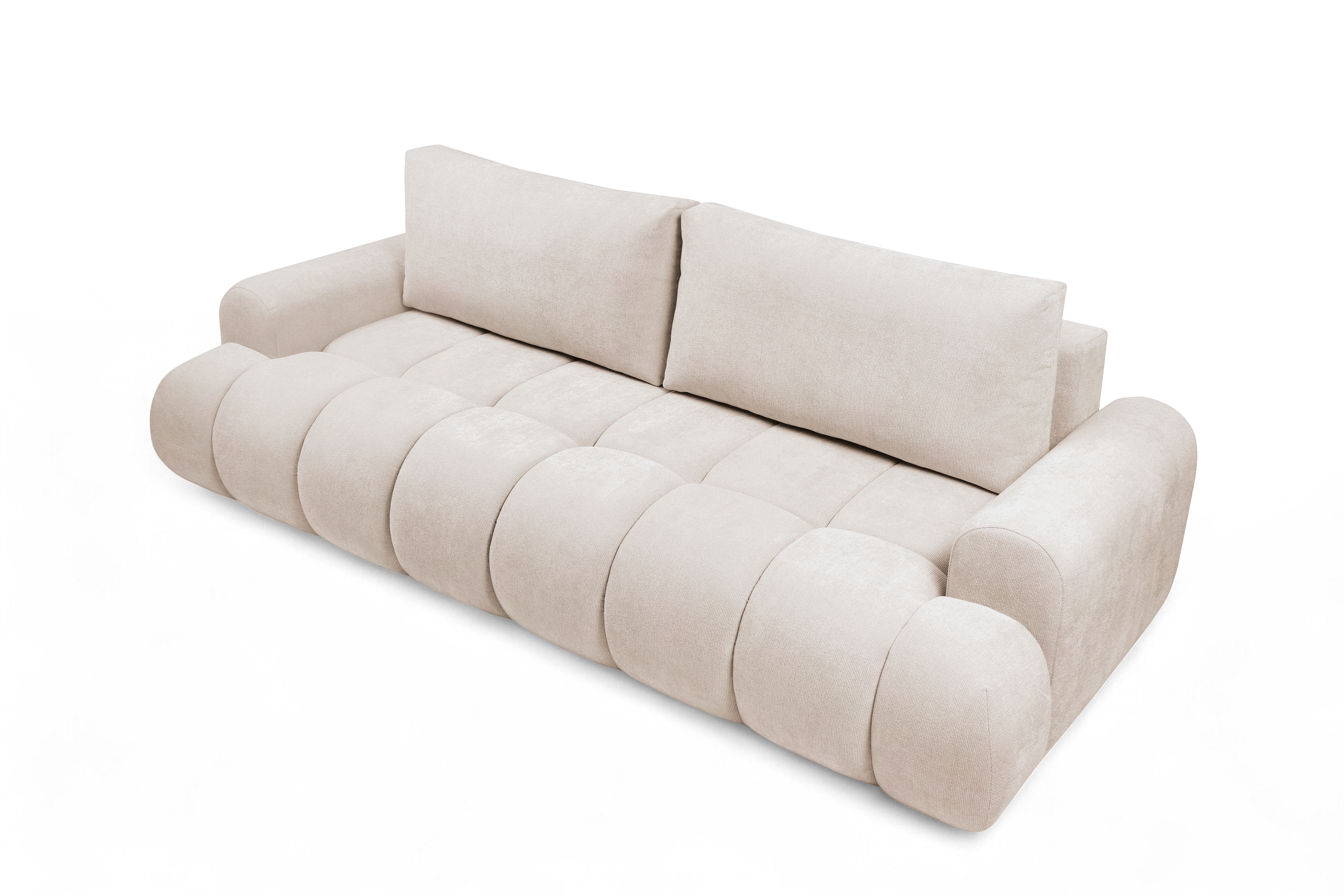 Rozkládací pohovka Lutario s funkcí spánku - béžová hydrofobní tkanina Venice 2026 Pohovka Lutario rozkládací - béžová plecionka hydrofobowa Venice 2026