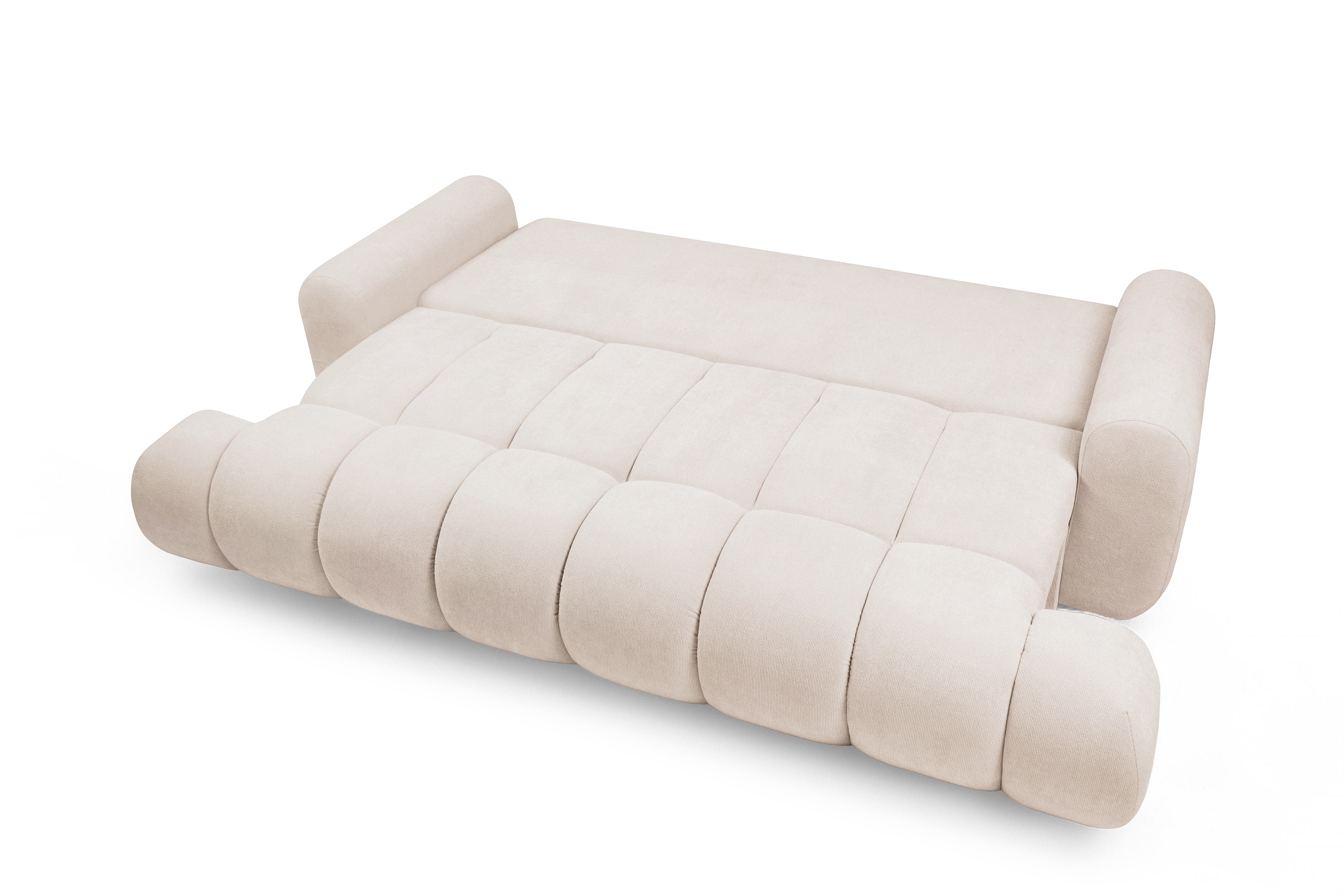 Rozkládací pohovka Lutario s funkcí spánku - béžová hydrofobní tkanina Venice 2026 Pohovka Lutario rozkládací - béžová plecionka hydrofobowa Venice 2026