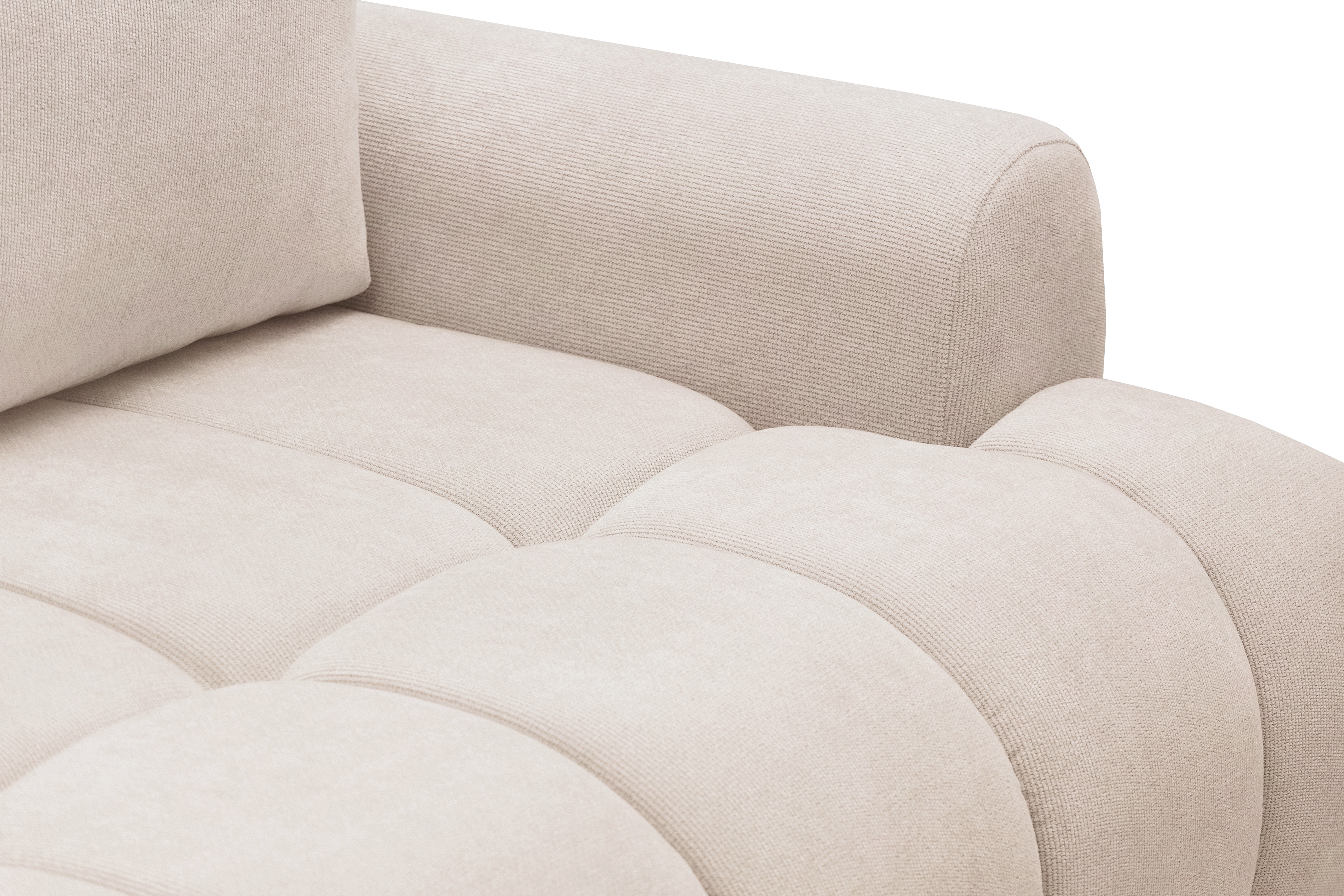 Rozkládací pohovka Lutario s funkcí spánku - béžová hydrofobní tkanina Venice 2026 Pohovka Lutario rozkládací - béžová plecionka hydrofobowa Venice 2026