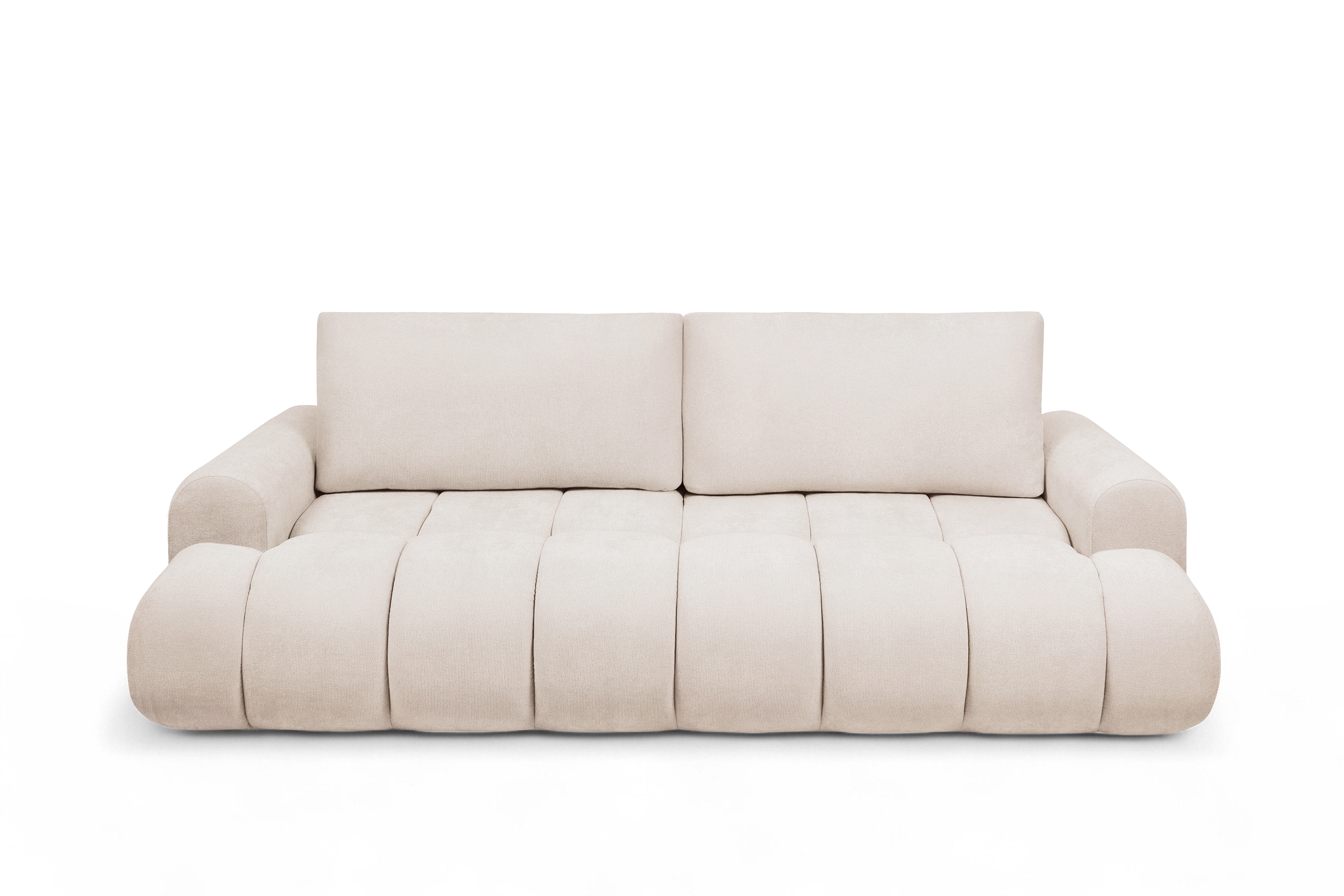 Rozkládací pohovka Lutario s funkcí spánku - béžová hydrofobní tkanina Venice 2026 Pohovka Lutario rozkládací - béžová plecionka hydrofobowa Venice 2026