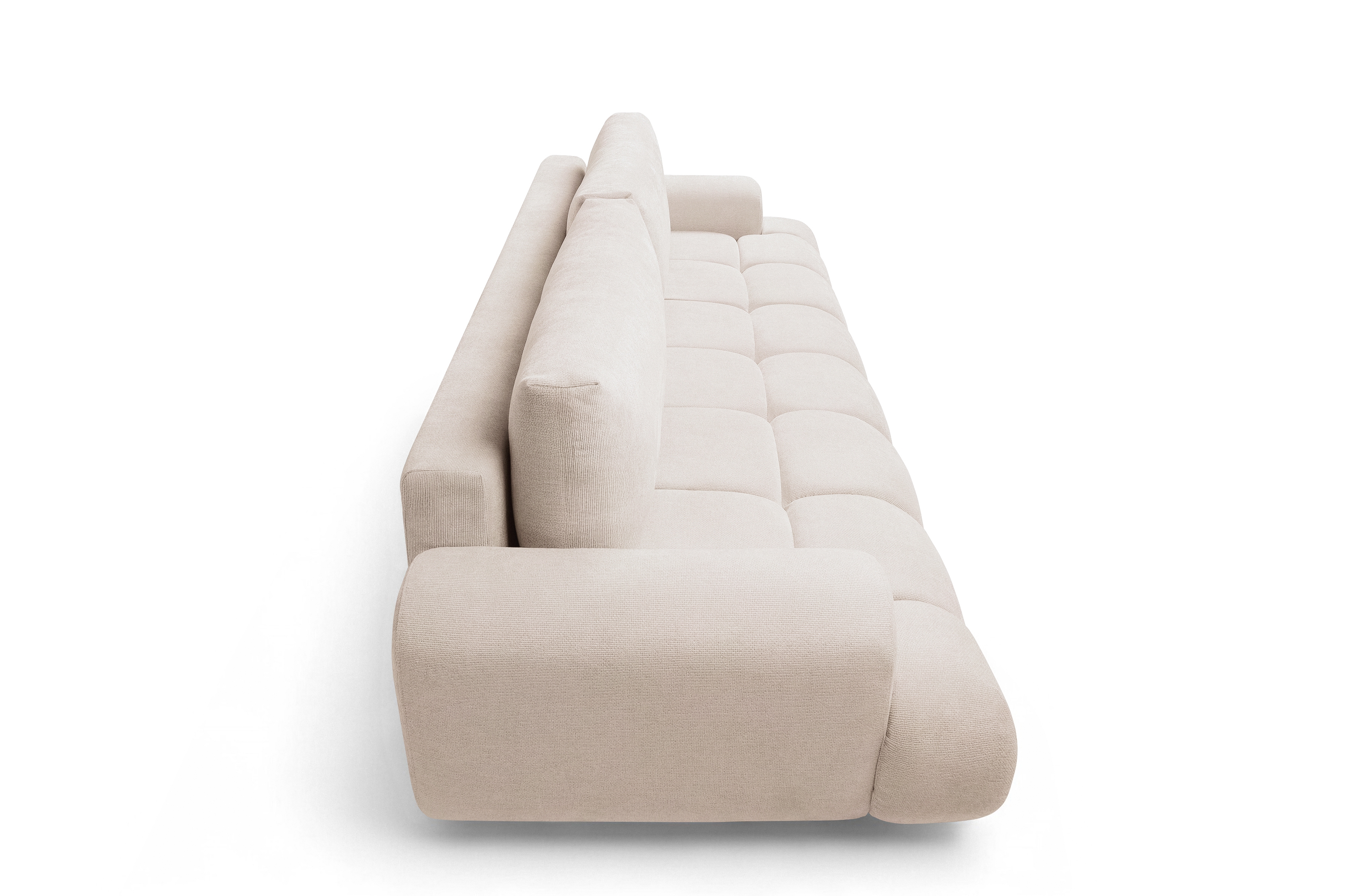 Rozkládací pohovka Lutario s funkcí spánku - béžová hydrofobní tkanina Venice 2026 Pohovka Lutario rozkládací - béžová plecionka hydrofobowa Venice 2026