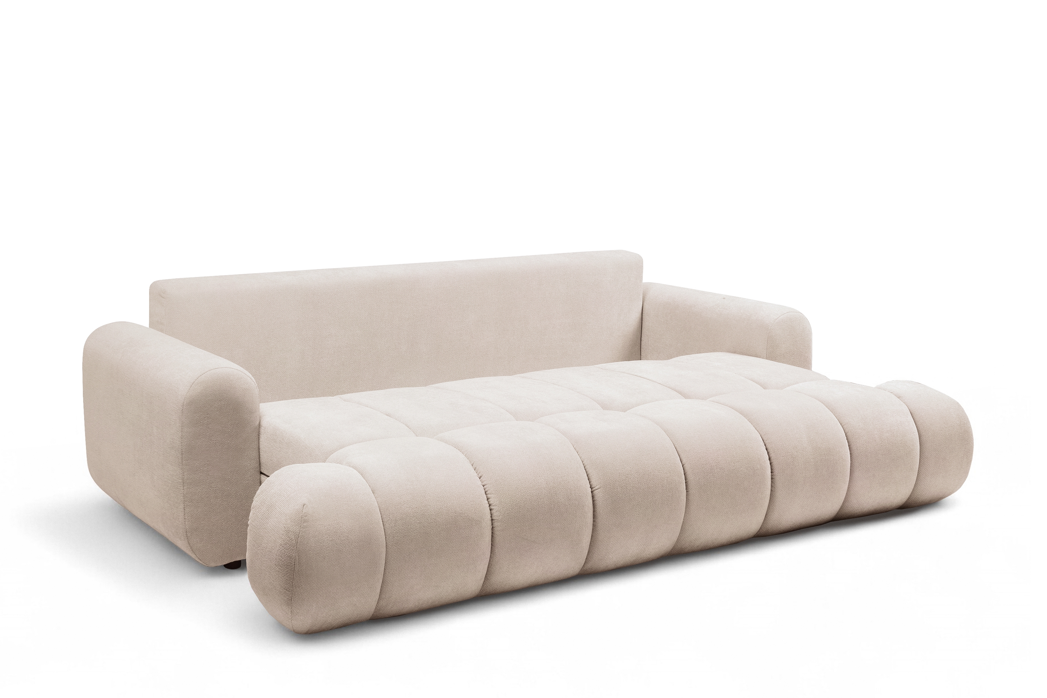 Rozkládací pohovka Lutario s funkcí spánku - béžová hydrofobní tkanina Venice 2026 Pohovka Lutario rozkládací - béžová plecionka hydrofobowa Venice 2026