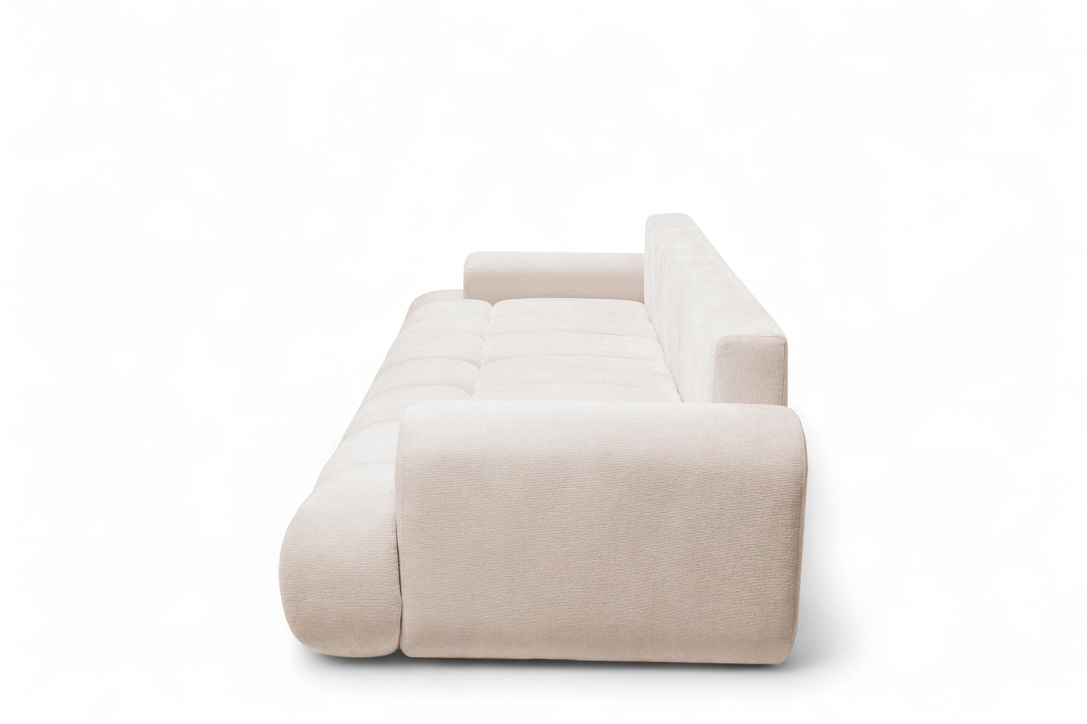 Rozkládací pohovka Lutario s funkcí spánku - béžová hydrofobní tkanina Venice 2026 Pohovka Lutario rozkládací - béžová plecionka hydrofobowa Venice 2026