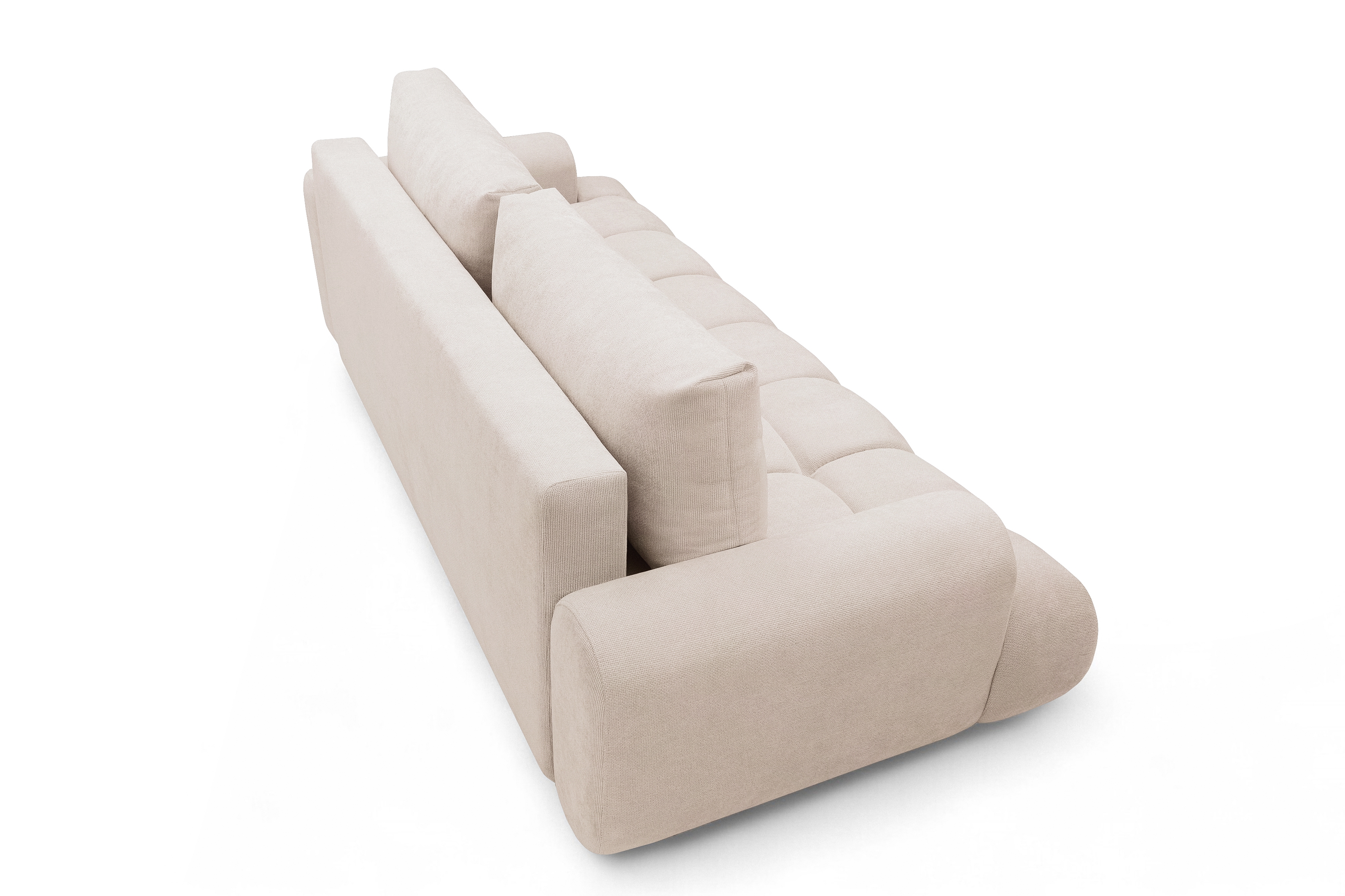 Rozkládací pohovka Lutario s funkcí spánku - béžová hydrofobní tkanina Venice 2026 Pohovka Lutario rozkládací - béžová plecionka hydrofobowa Venice 2026