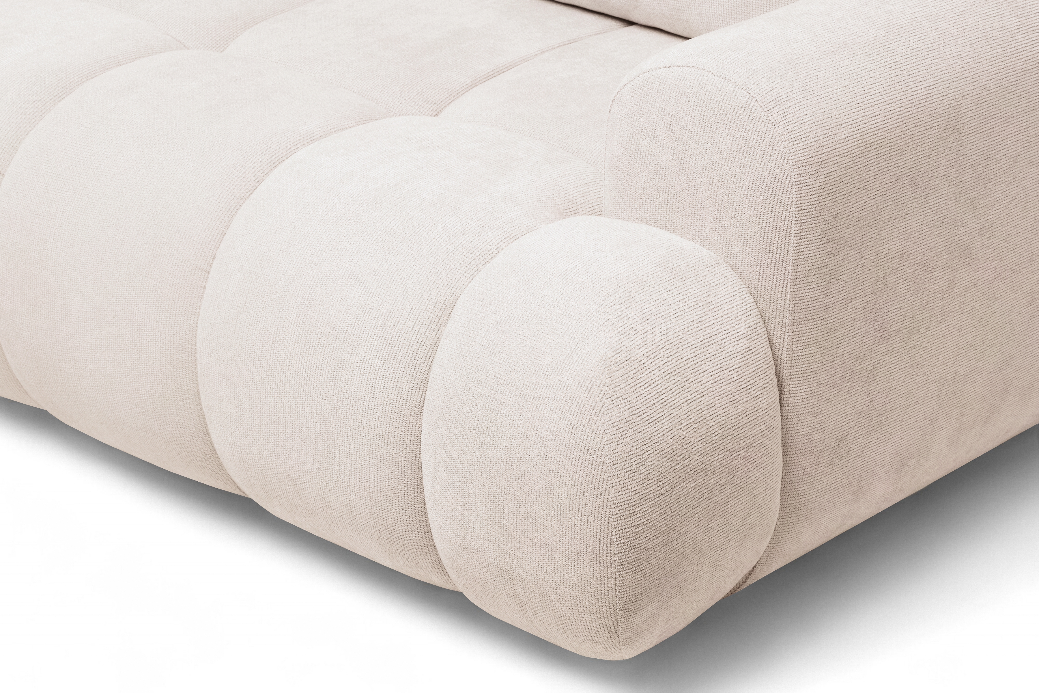 Rozkládací pohovka Lutario s funkcí spánku - béžová hydrofobní tkanina Venice 2026 Pohovka Lutario rozkládací - béžová plecionka hydrofobowa Venice 2026