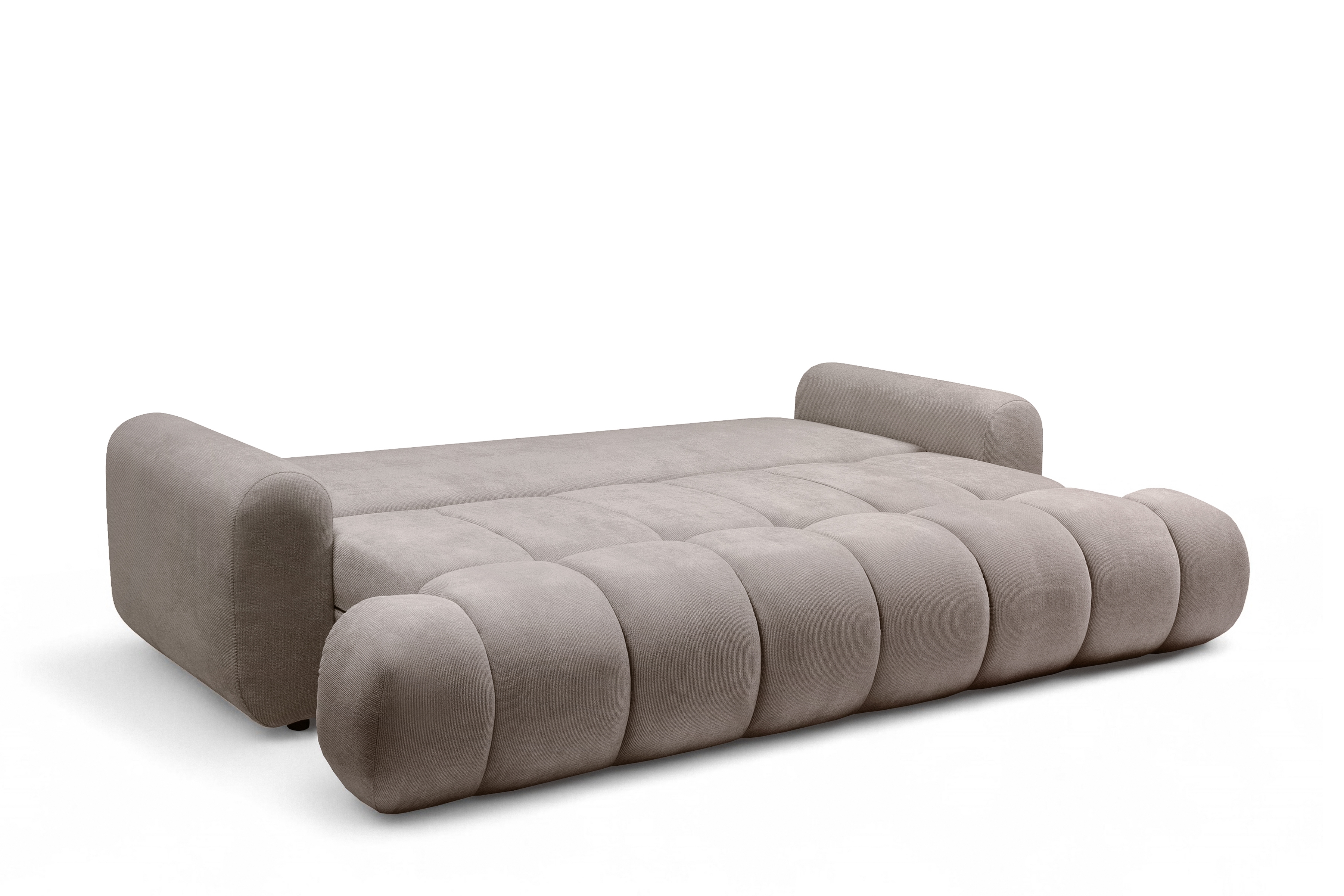 Rozkladacia pohovka Lutario s funkciou spania - tmavobéžová hydrofóbna pletenina Venice 2031 Pohovka Lutario s funkciou spánku - ciemnobezowa plecionka hydrofobowa Venice 2031