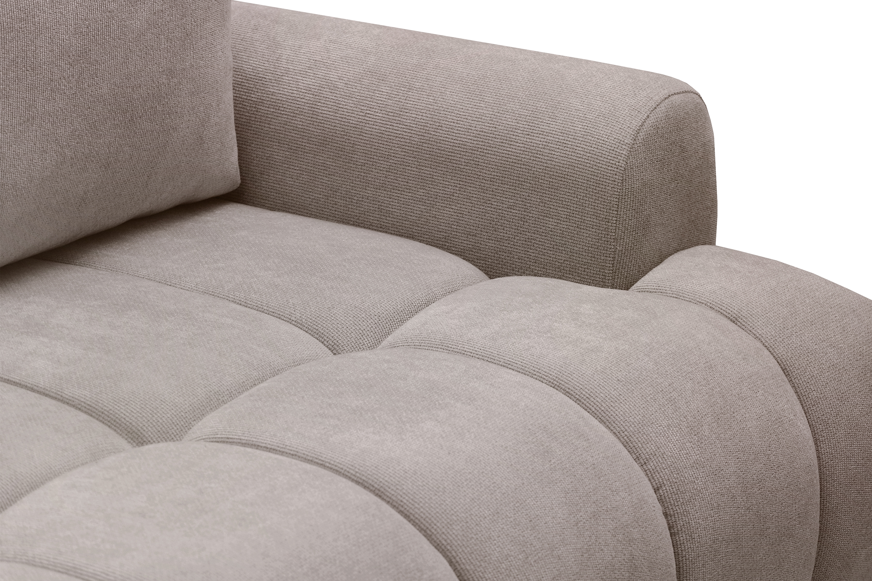 Rozkladacia pohovka Lutario s funkciou spania - tmavobéžová hydrofóbna pletenina Venice 2031 Pohovka Lutario s funkciou spánku - ciemnobezowa plecionka hydrofobowa Venice 2031