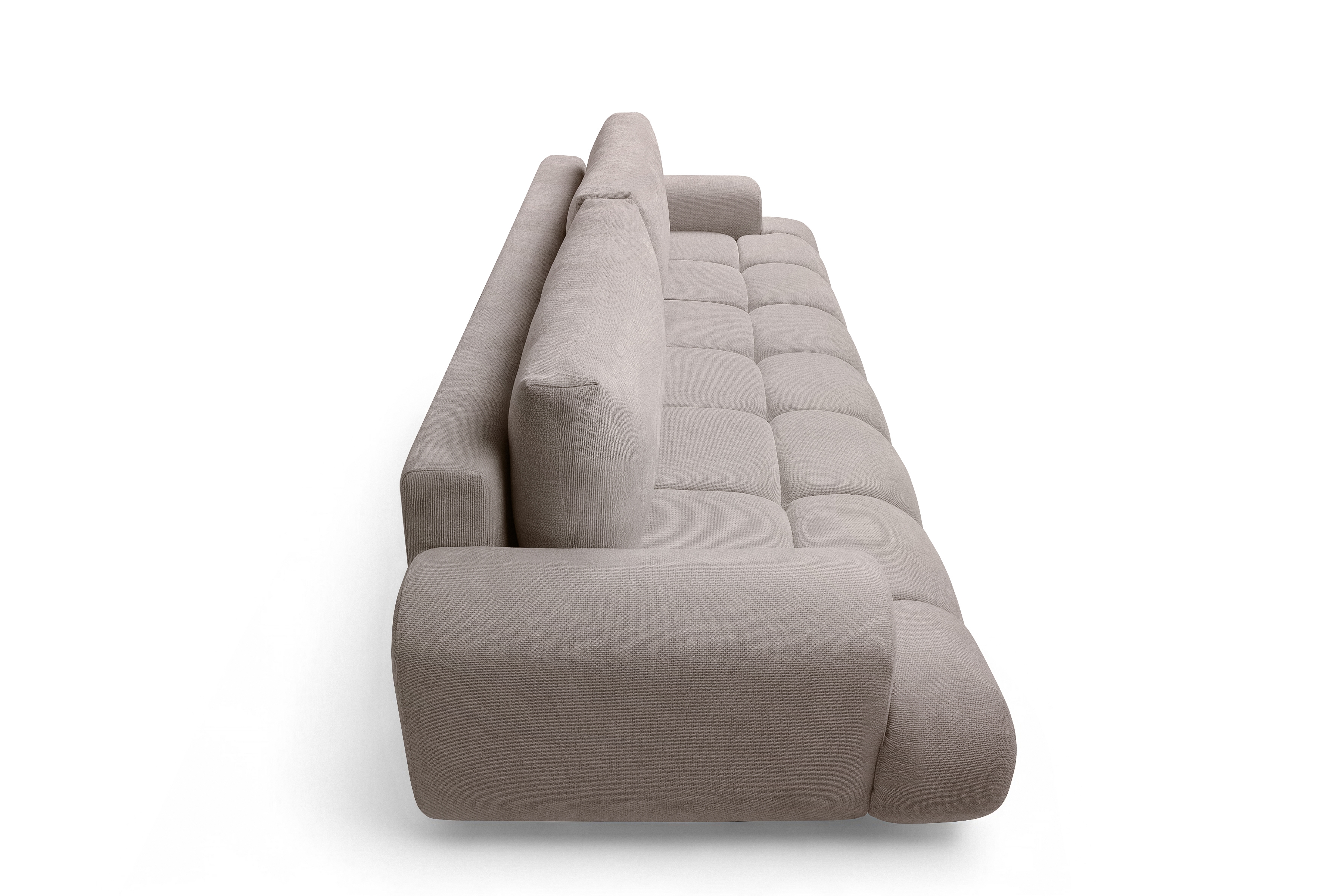 Rozkladacia pohovka Lutario s funkciou spania - tmavobéžová hydrofóbna pletenina Venice 2031 Pohovka Lutario s funkciou spánku - ciemnobezowa plecionka hydrofobowa Venice 2031