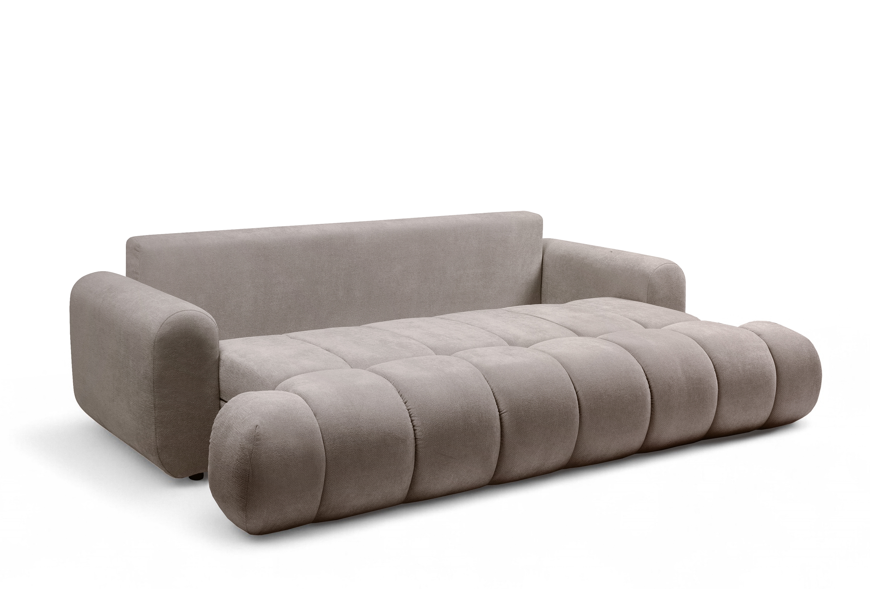 Rozkladacia pohovka Lutario s funkciou spania - tmavobéžová hydrofóbna pletenina Venice 2031 Pohovka Lutario s funkciou spánku - ciemnobezowa plecionka hydrofobowa Venice 2031