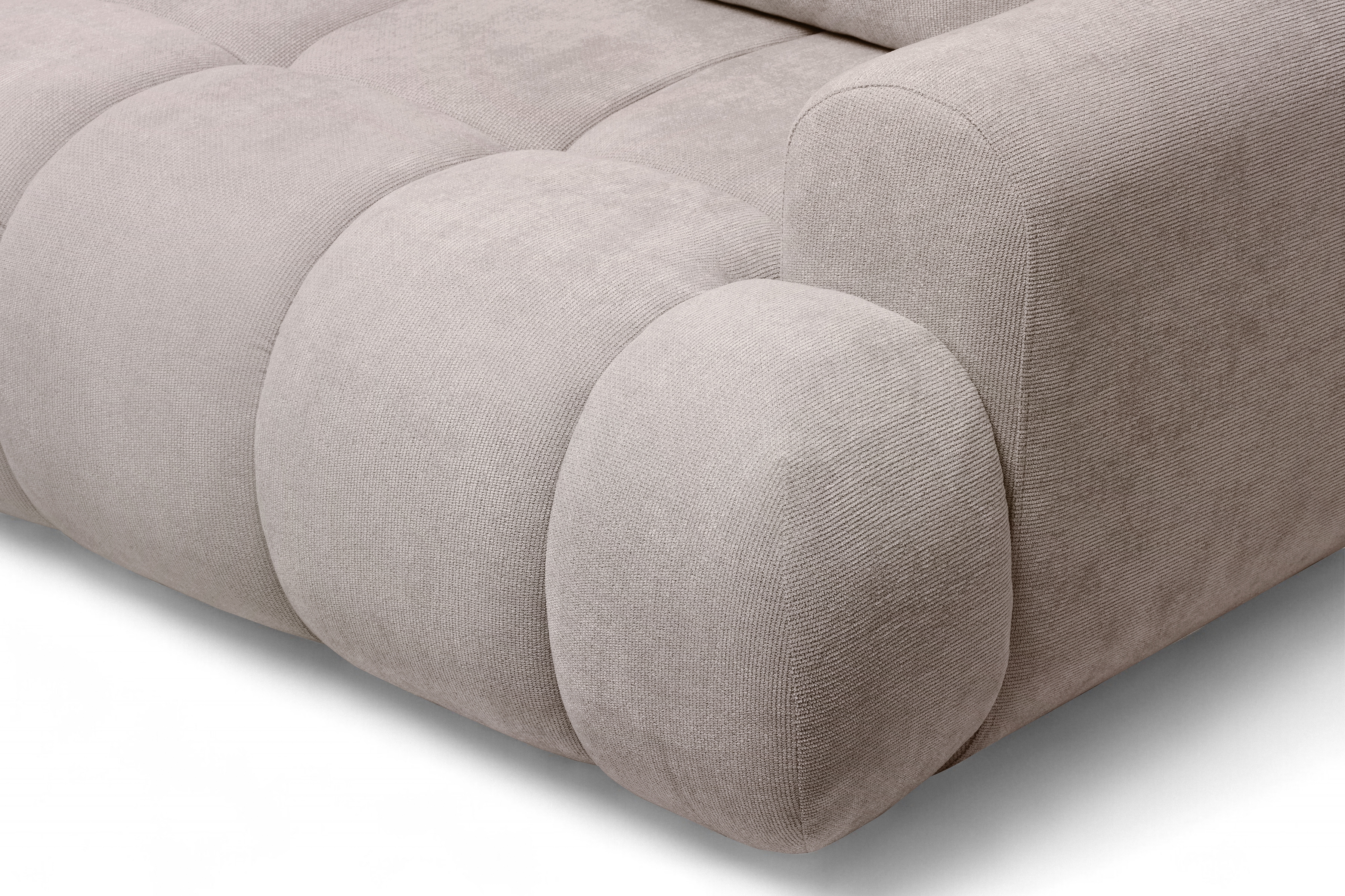 Rozkladacia pohovka Lutario s funkciou spania - tmavobéžová hydrofóbna pletenina Venice 2031 Pohovka Lutario s funkciou spánku - ciemnobezowa plecionka hydrofobowa Venice 2031