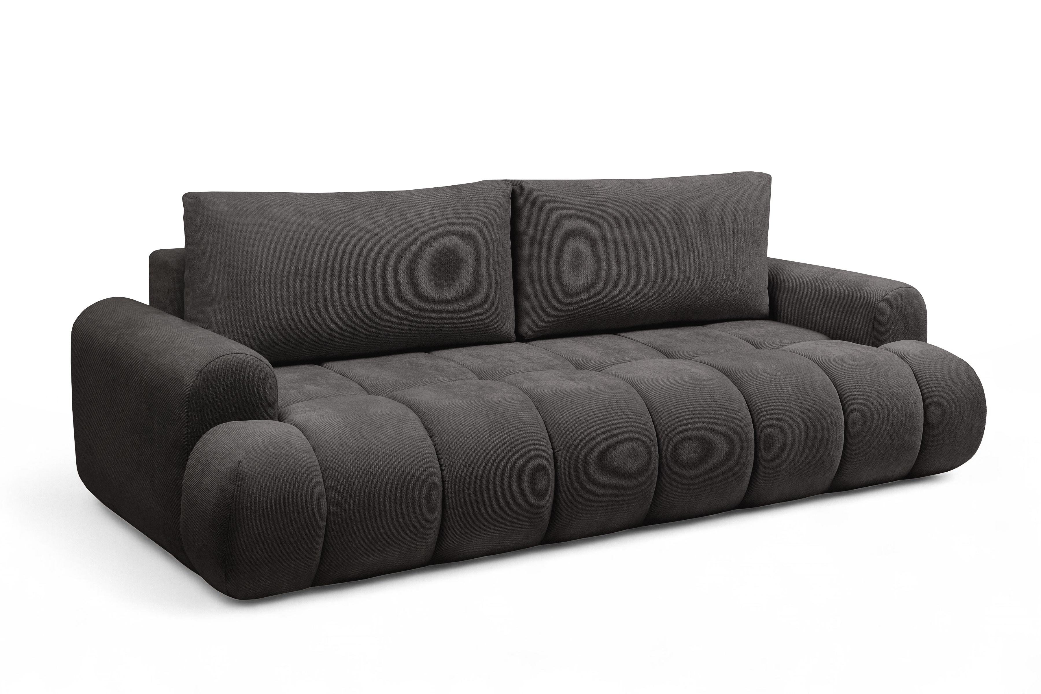 Rozkladacia pohovka Lutario s funkciou spania - tmavosivá hydrofóbna pletenina Venice 2021 Pohovka Lutario s funkciou spánku - ciemnoszara plecionka hydrofobowa Venice 2021