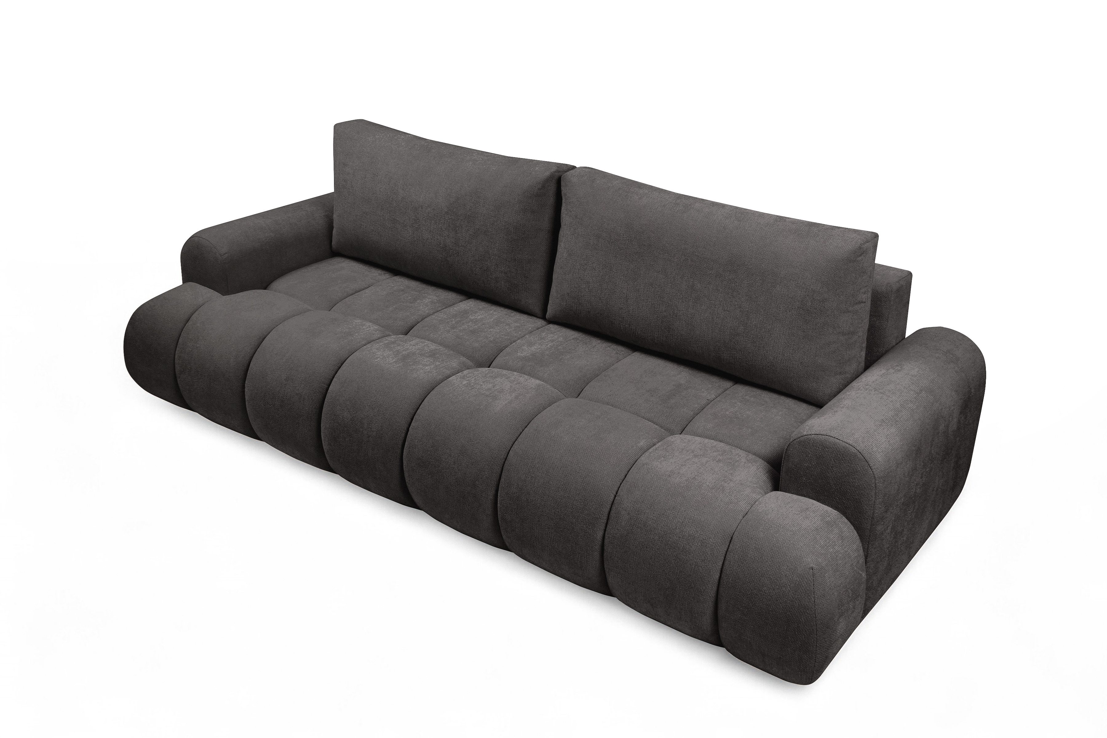 Rozkladacia pohovka Lutario s funkciou spania - tmavosivá hydrofóbna pletenina Venice 2021 Pohovka Lutario s funkciou spánku - ciemnoszara plecionka hydrofobowa Venice 2021