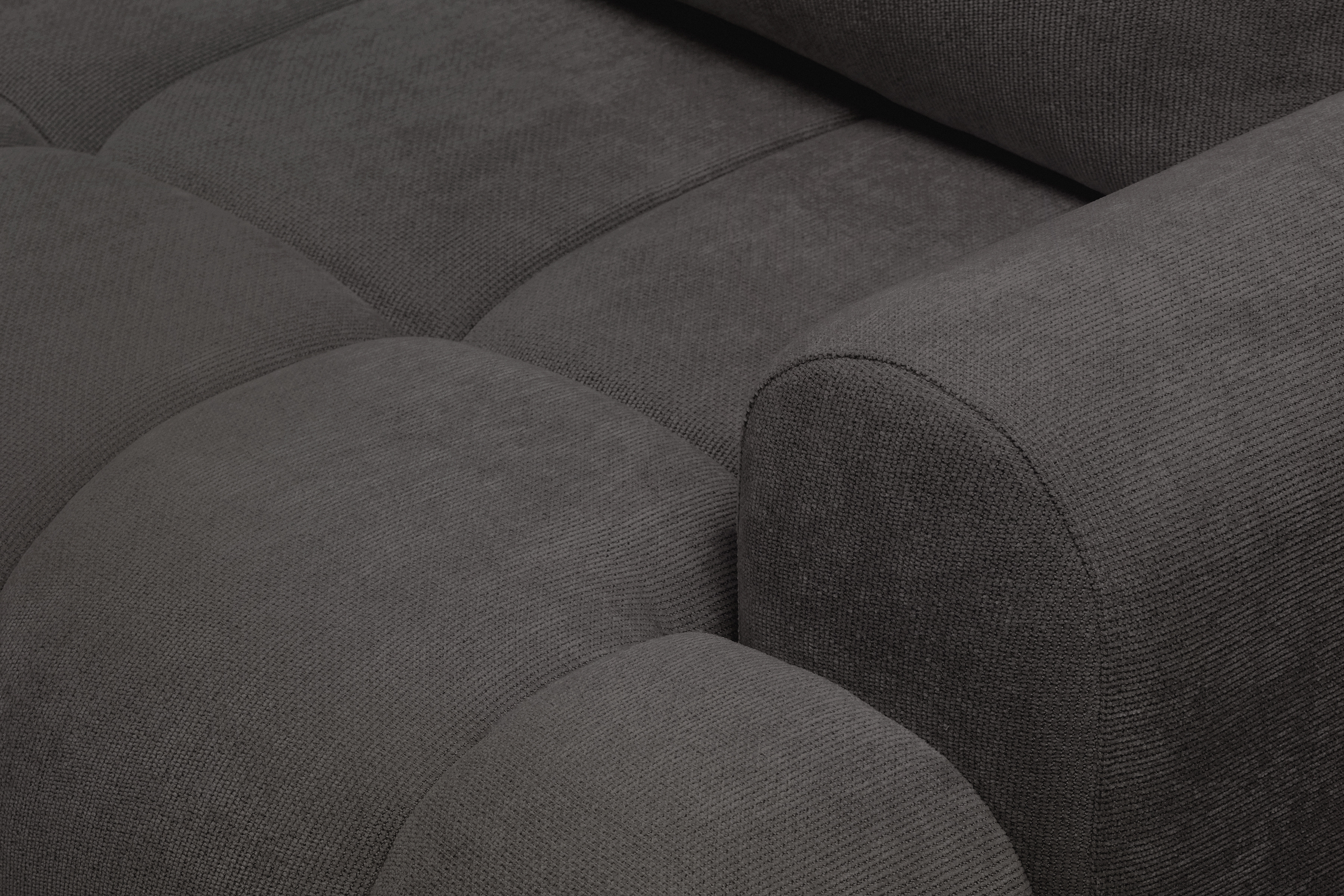 Rozkladacia pohovka Lutario s funkciou spania - tmavosivá hydrofóbna pletenina Venice 2021 Pohovka Lutario s funkciou spánku - ciemnoszara plecionka hydrofobowa Venice 2021